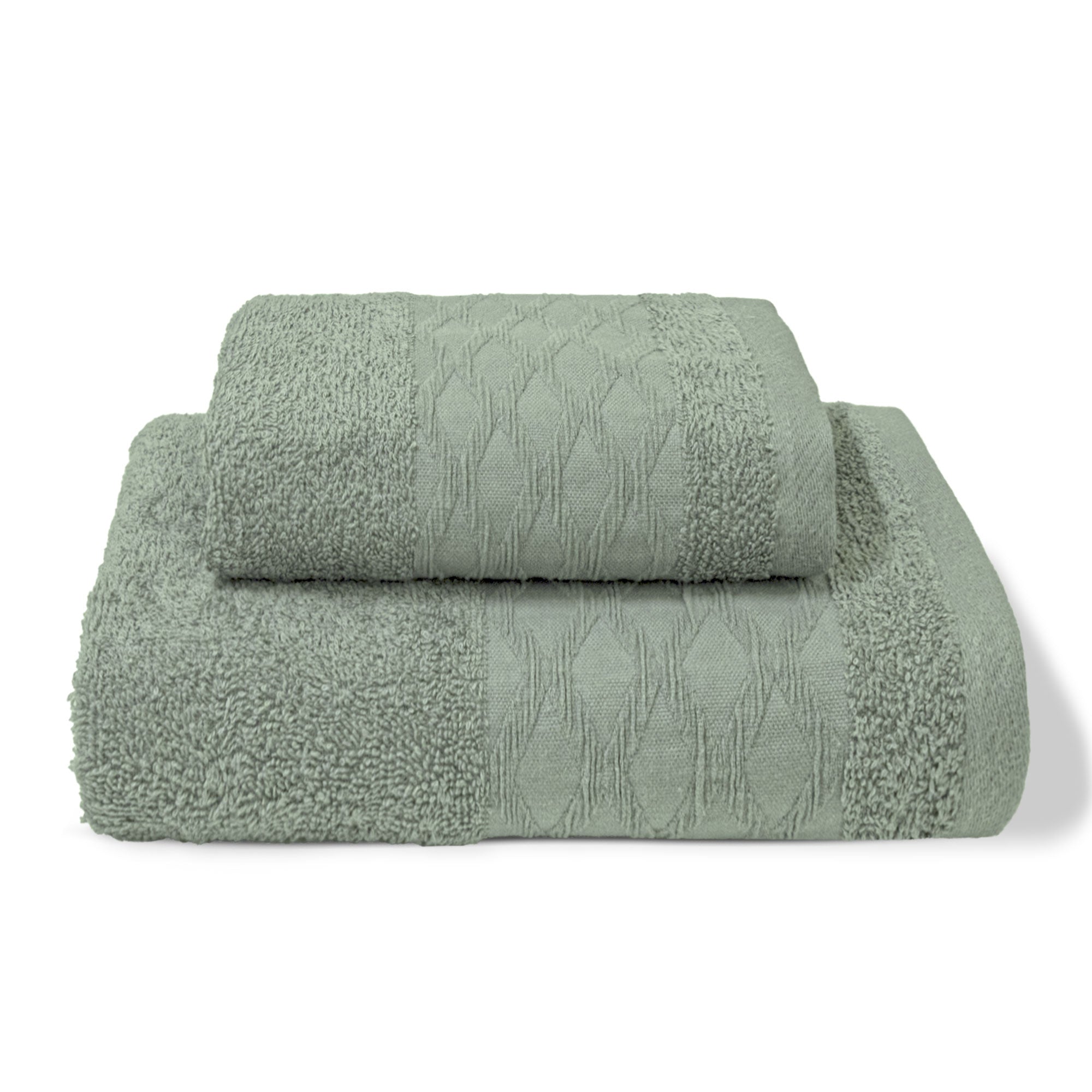 Asciugamani bagno set viso e bidet in spugna puro cotone 1+1 ricamate 400gr 7172
