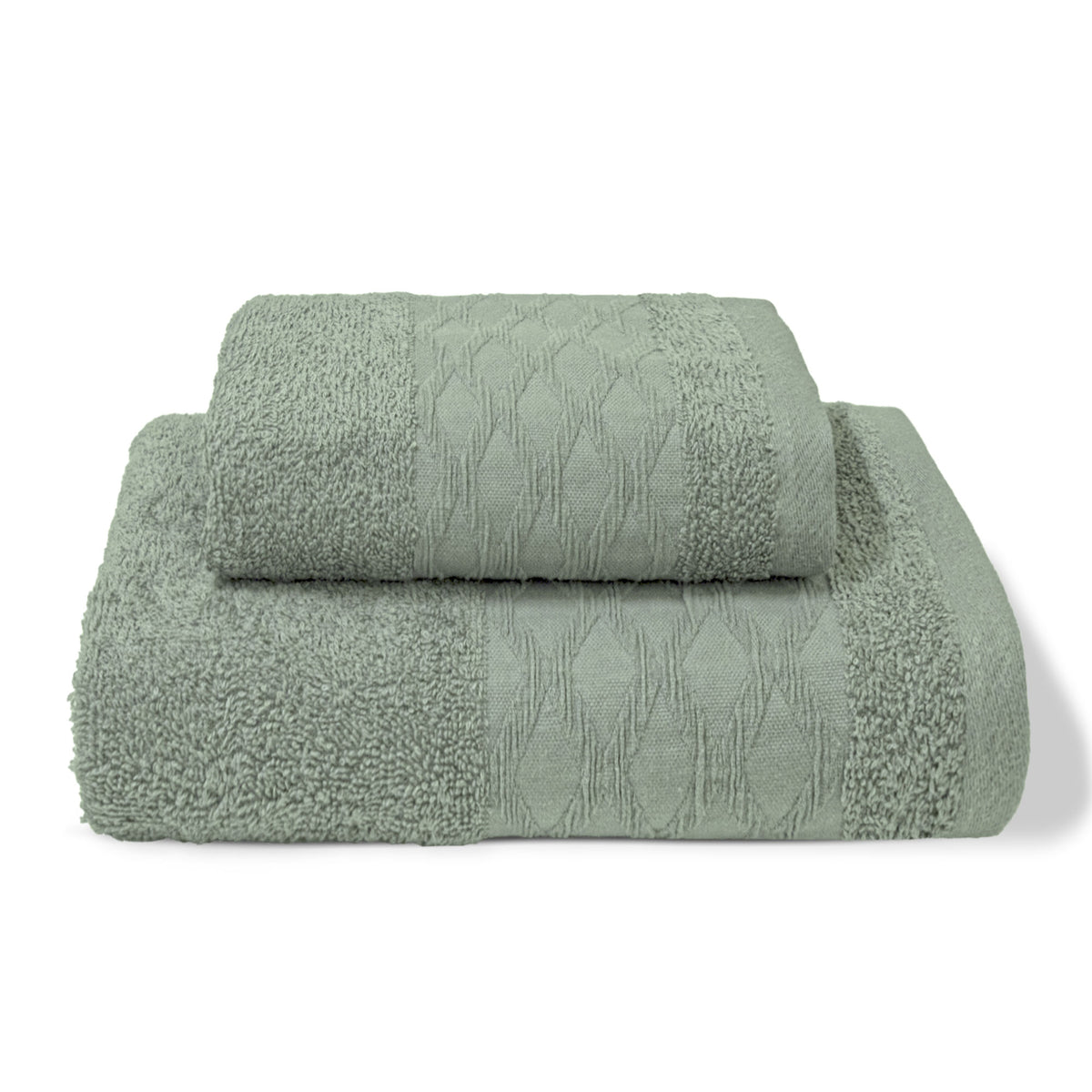 Asciugamani bagno set viso e bidet in spugna puro cotone 1+1 ricamate 400gr 7172