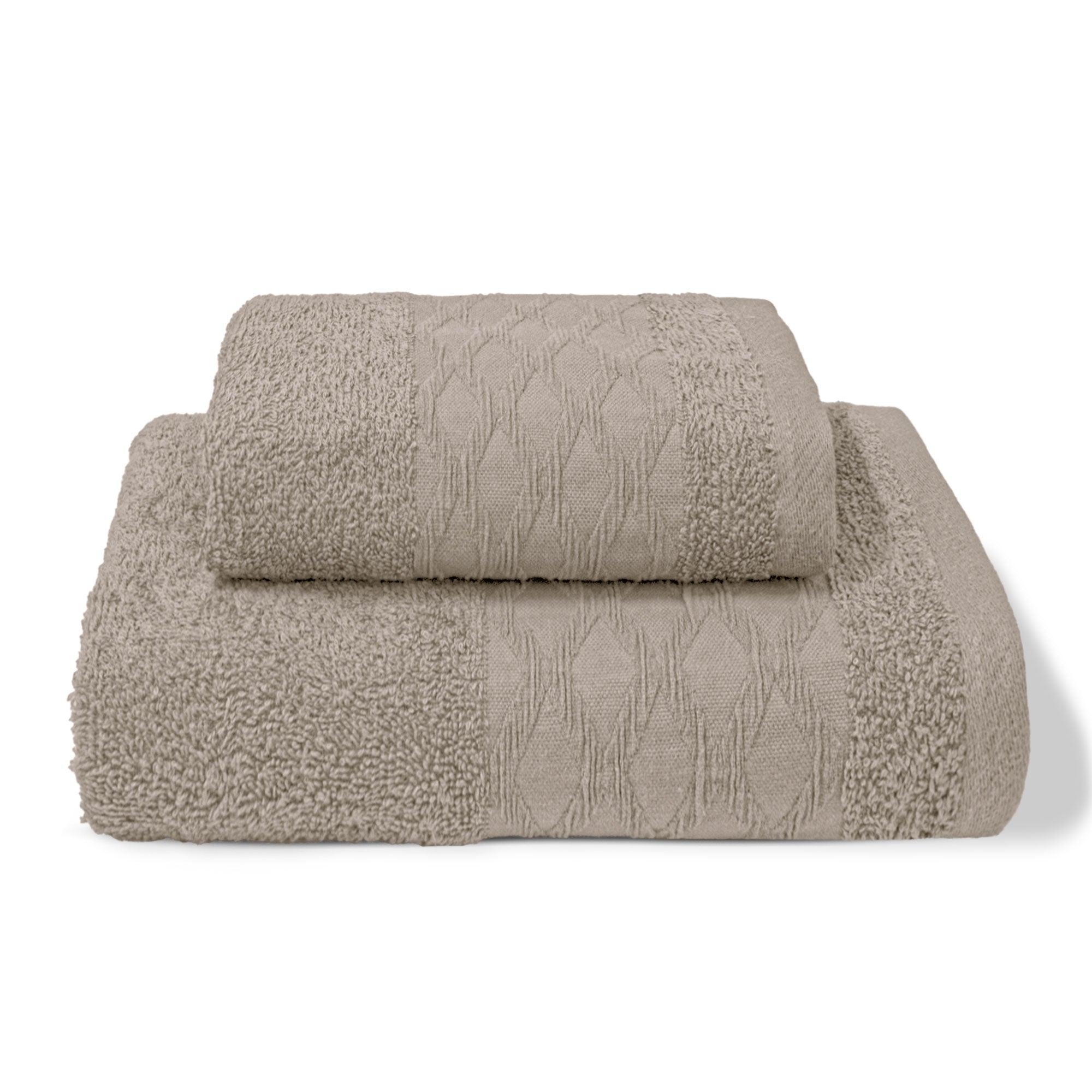 Asciugamani bagno set viso e bidet in spugna puro cotone 1+1 ricamate 400gr 7172