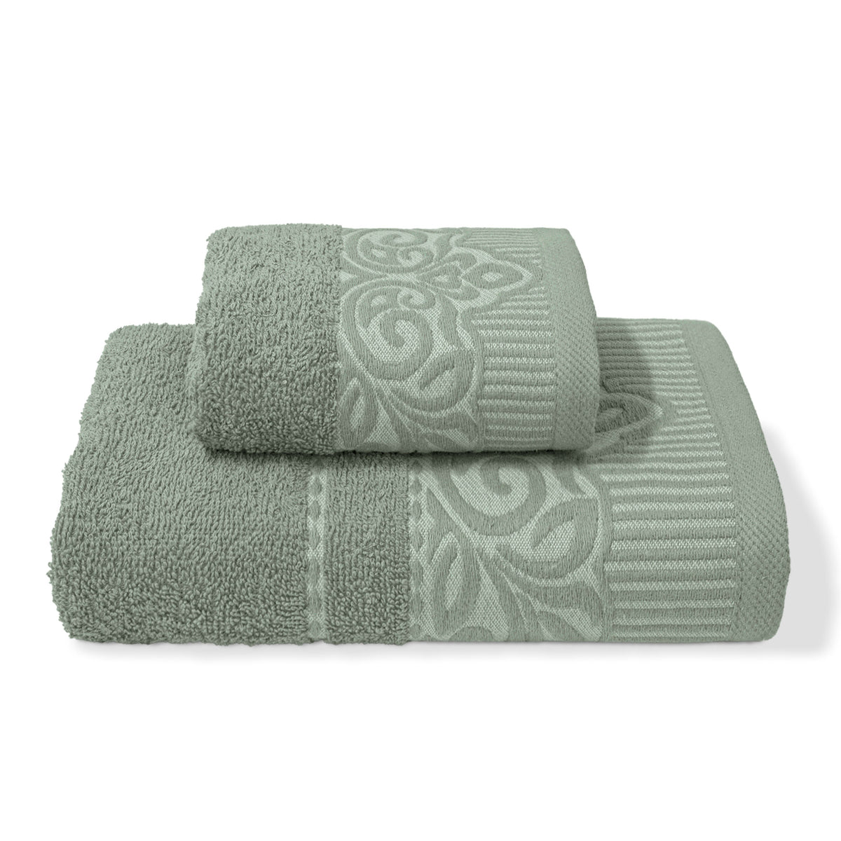 Asciugamani bagno set viso e bidet in spugna puro cotone 1+1 ricamate 400gr 7172