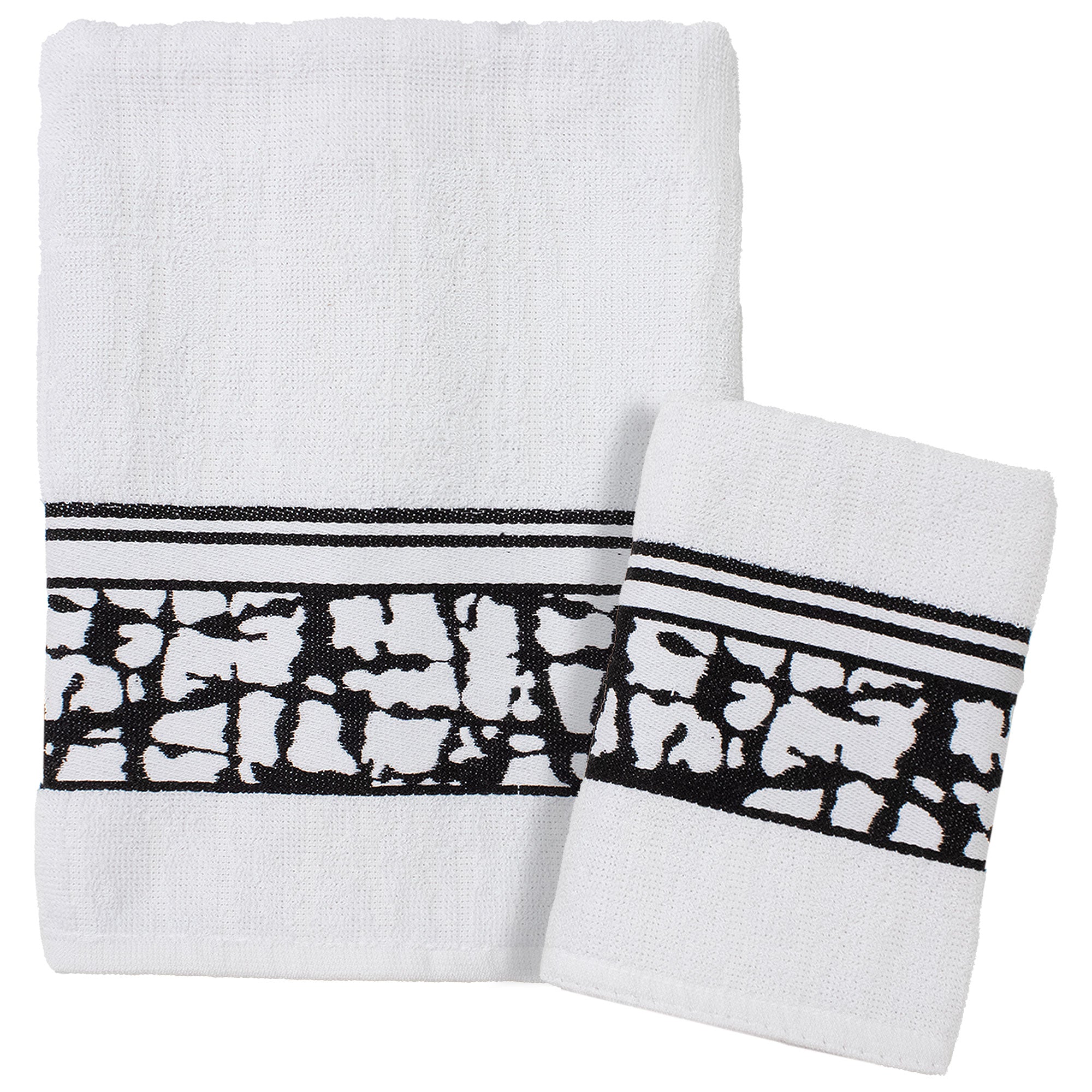 Handtücher Bad Set Gesicht und Bidet aus Baumwollfrottee-Jacquard, 1+1 bestickt 7175