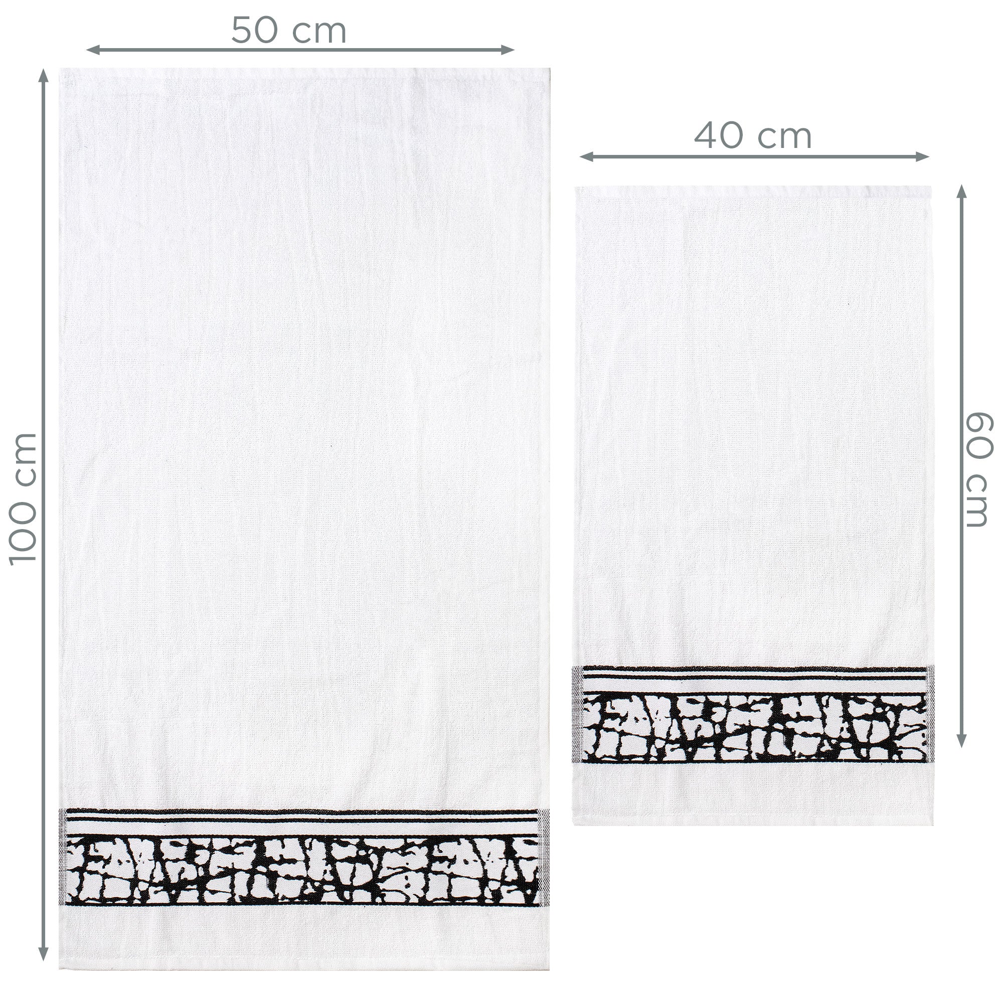 Asciugamani bagno set viso e bidet in spugna cotone jacquard 1+1 ricamate 7175