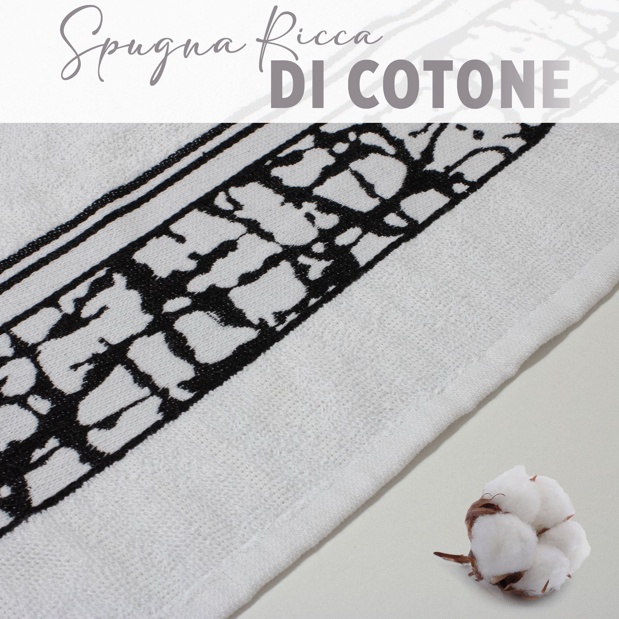 Asciugamani bagno set viso e bidet in spugna cotone jacquard 1+1 ricamate 7175