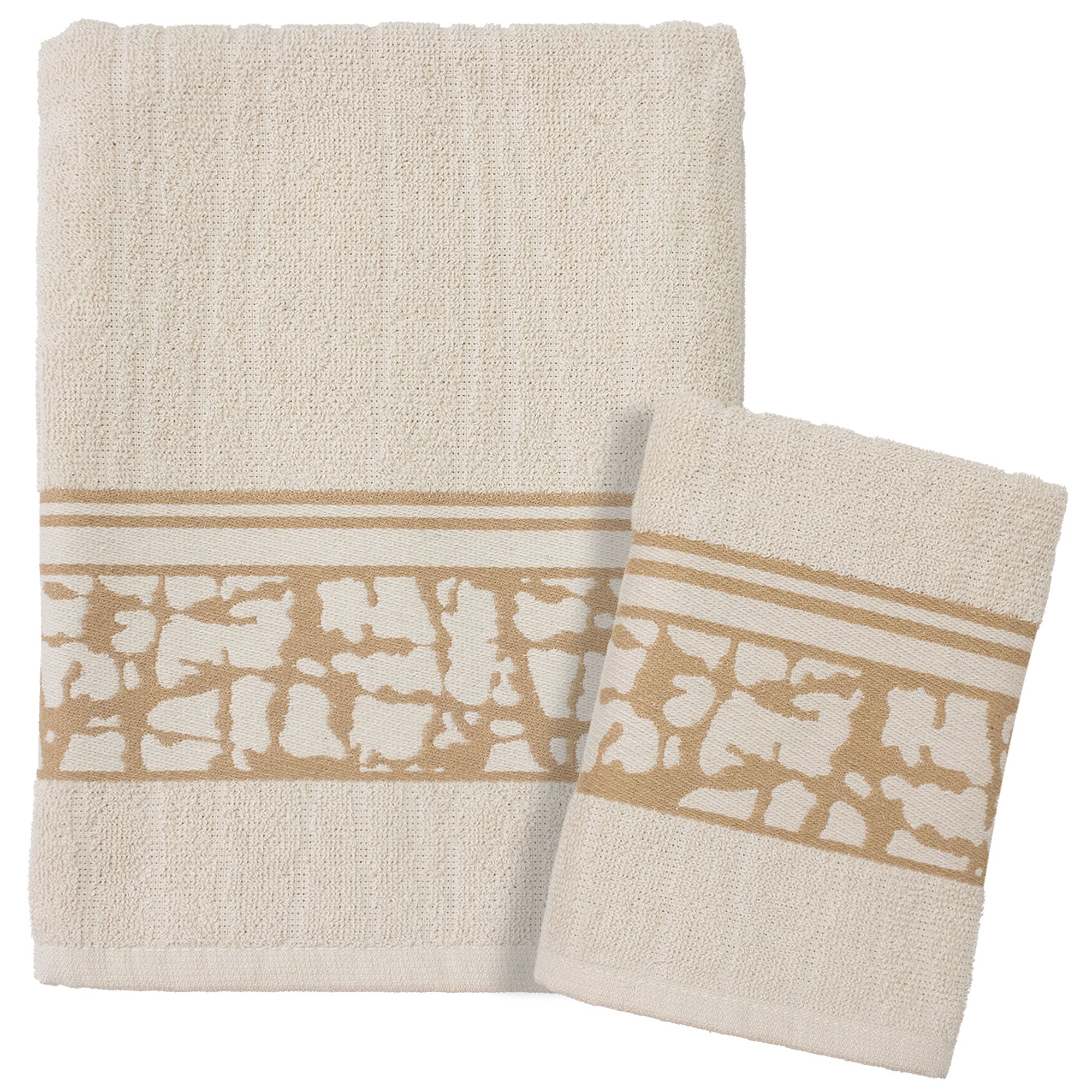Handtücher Bad Set Gesicht und Bidet aus Baumwollfrottee-Jacquard, 1+1 bestickt 7175