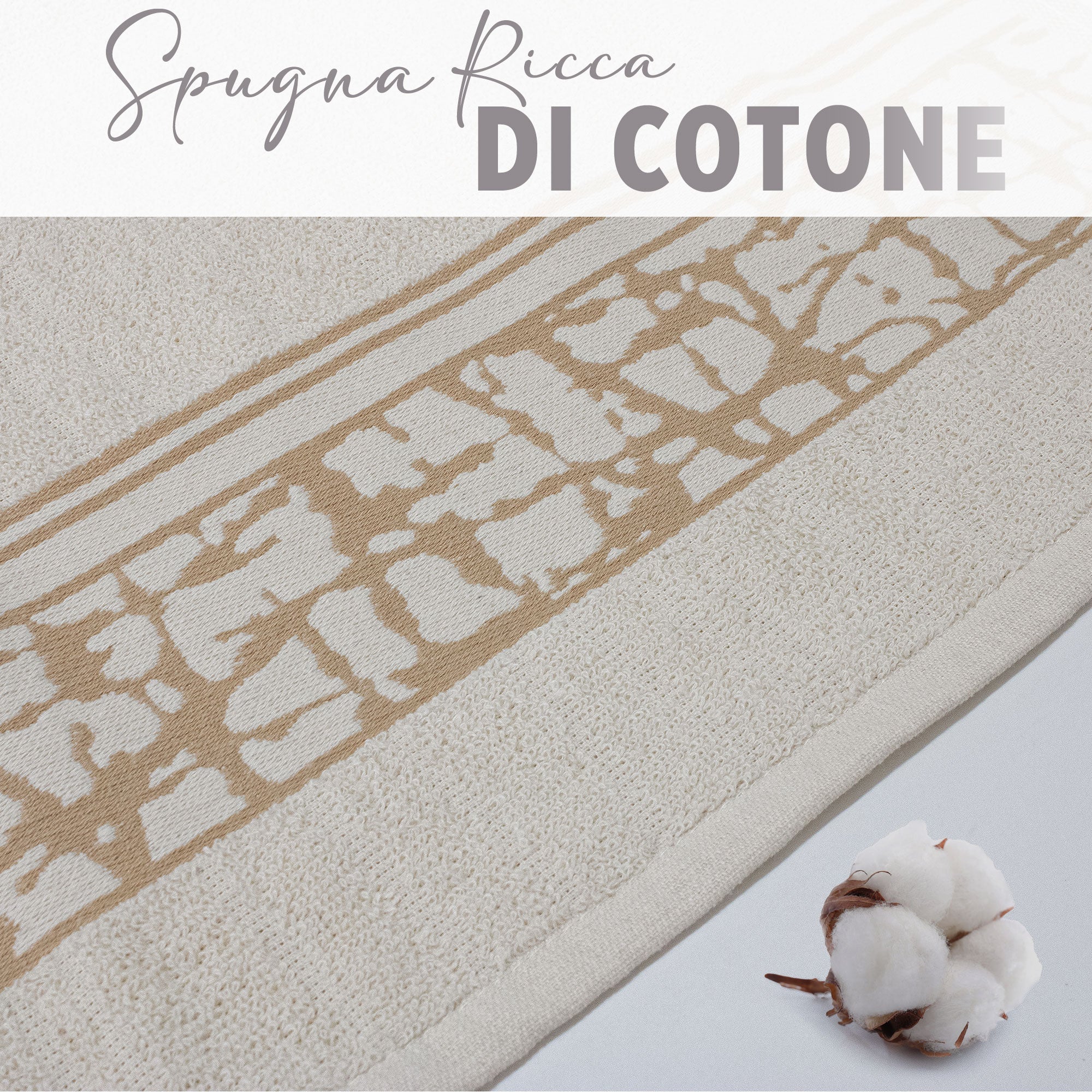 Asciugamani bagno set viso e bidet in spugna cotone jacquard 1+1 ricamate 7175