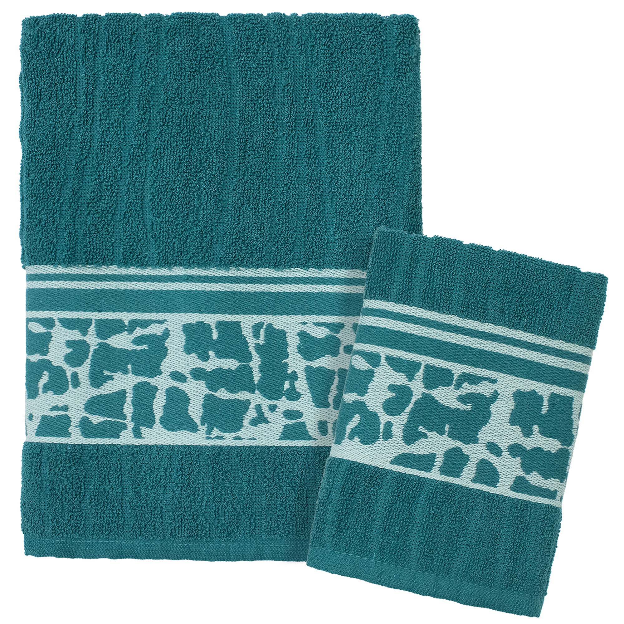 Handtücher Bad Set Gesicht und Bidet aus Baumwollfrottee-Jacquard, 1+1 bestickt 7175