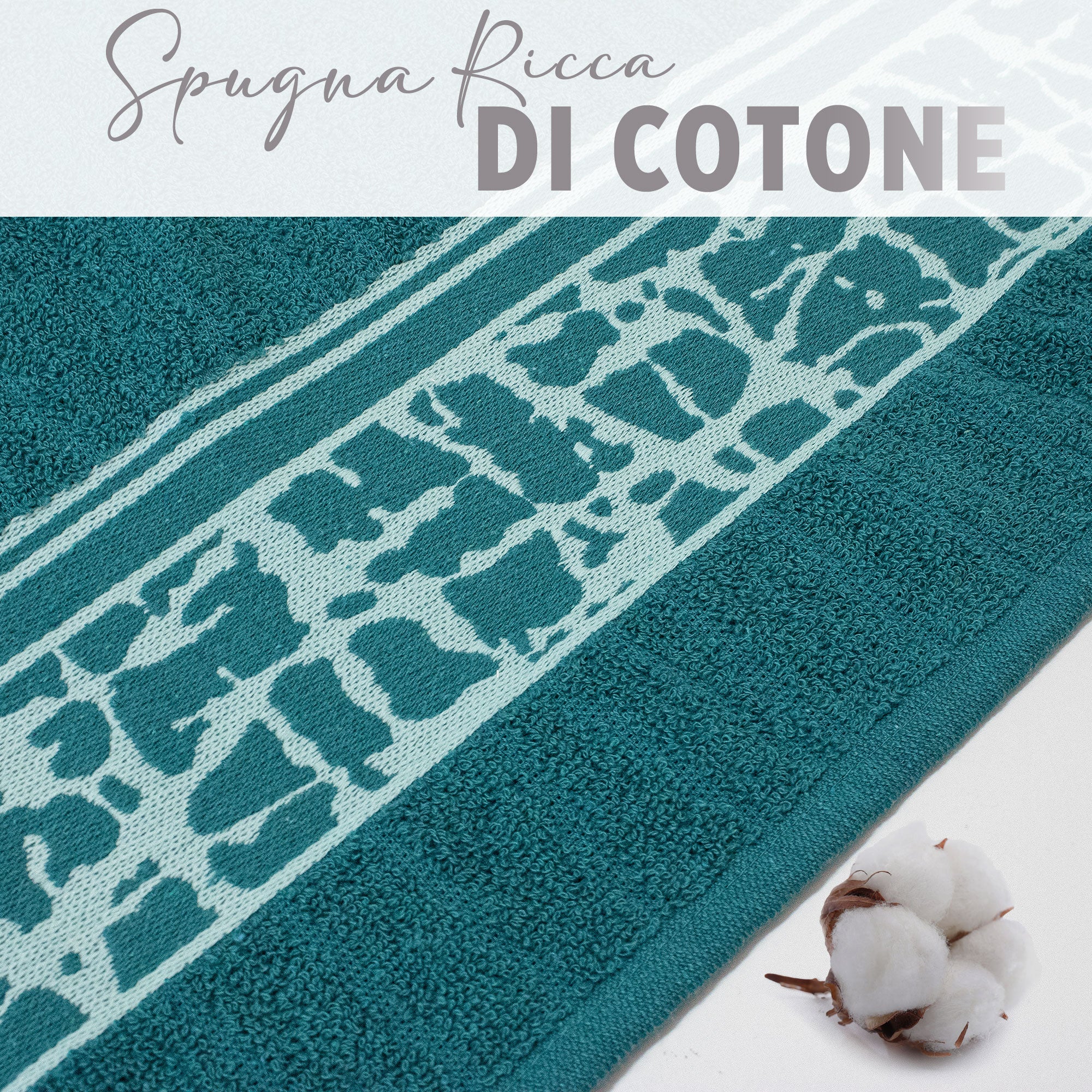 Asciugamani bagno set viso e bidet in spugna cotone jacquard 1+1 ricamate 7175