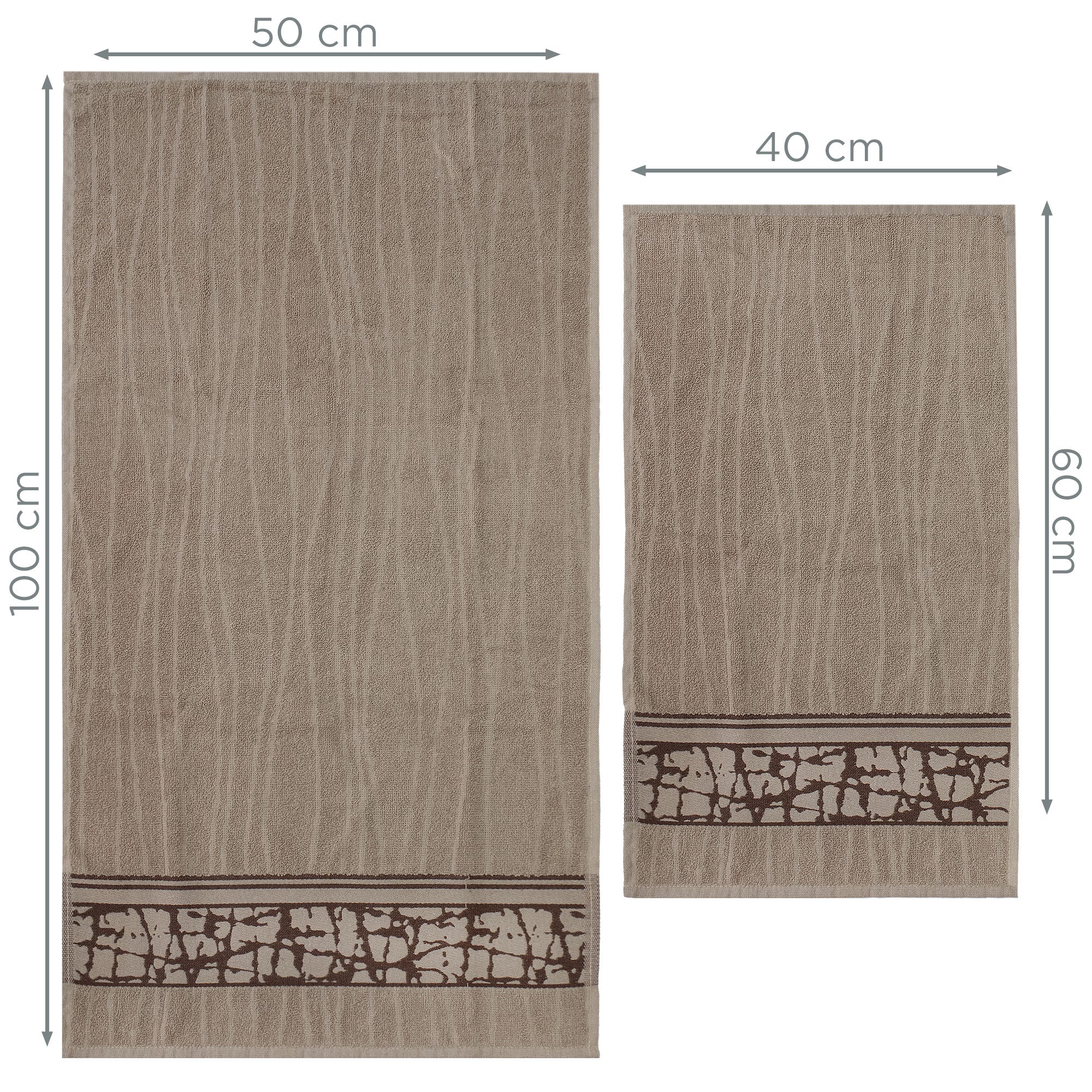 Asciugamani bagno set viso e bidet in spugna cotone jacquard 1+1 ricamate 7175