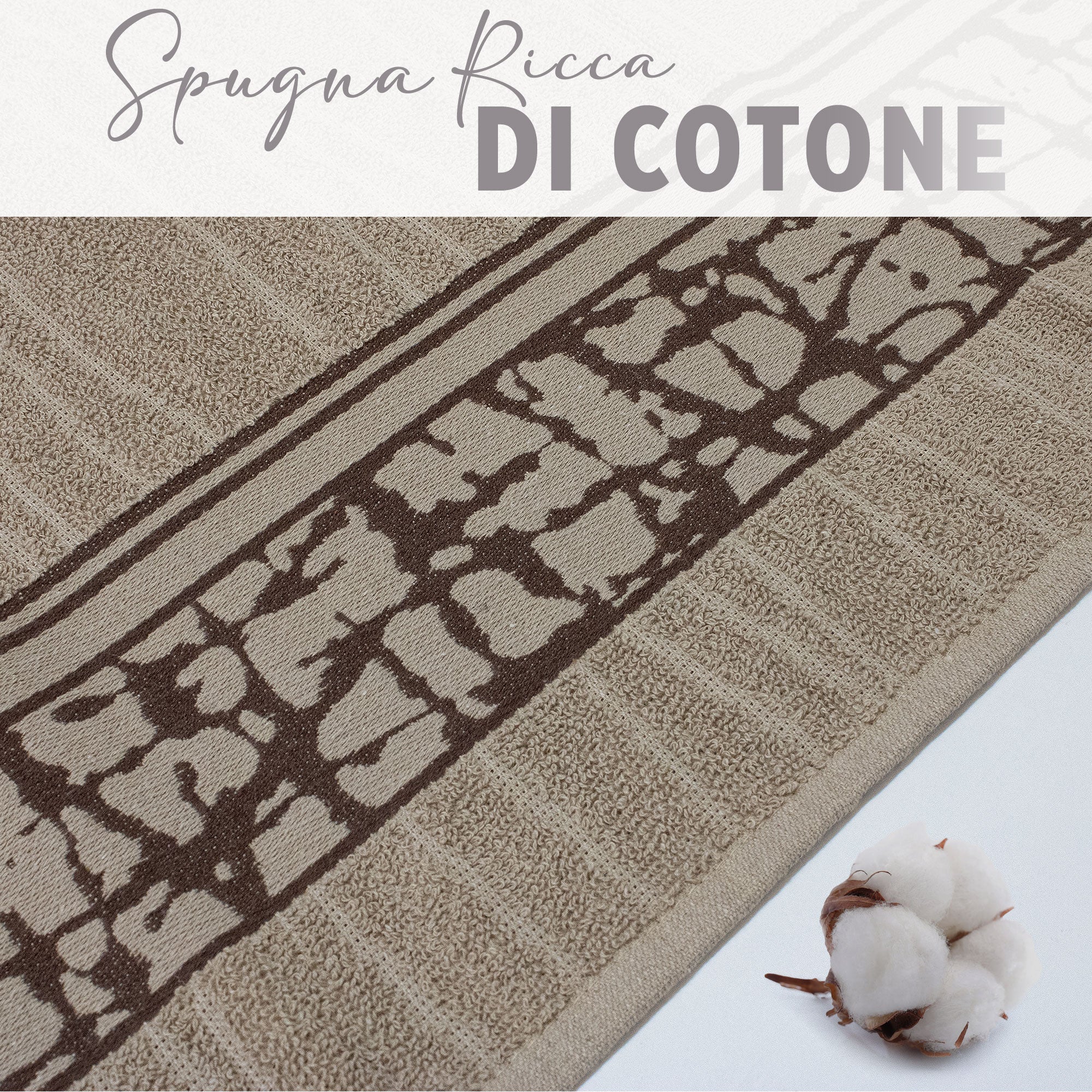 Asciugamani bagno set viso e bidet in spugna cotone jacquard 1+1 ricamate 7175