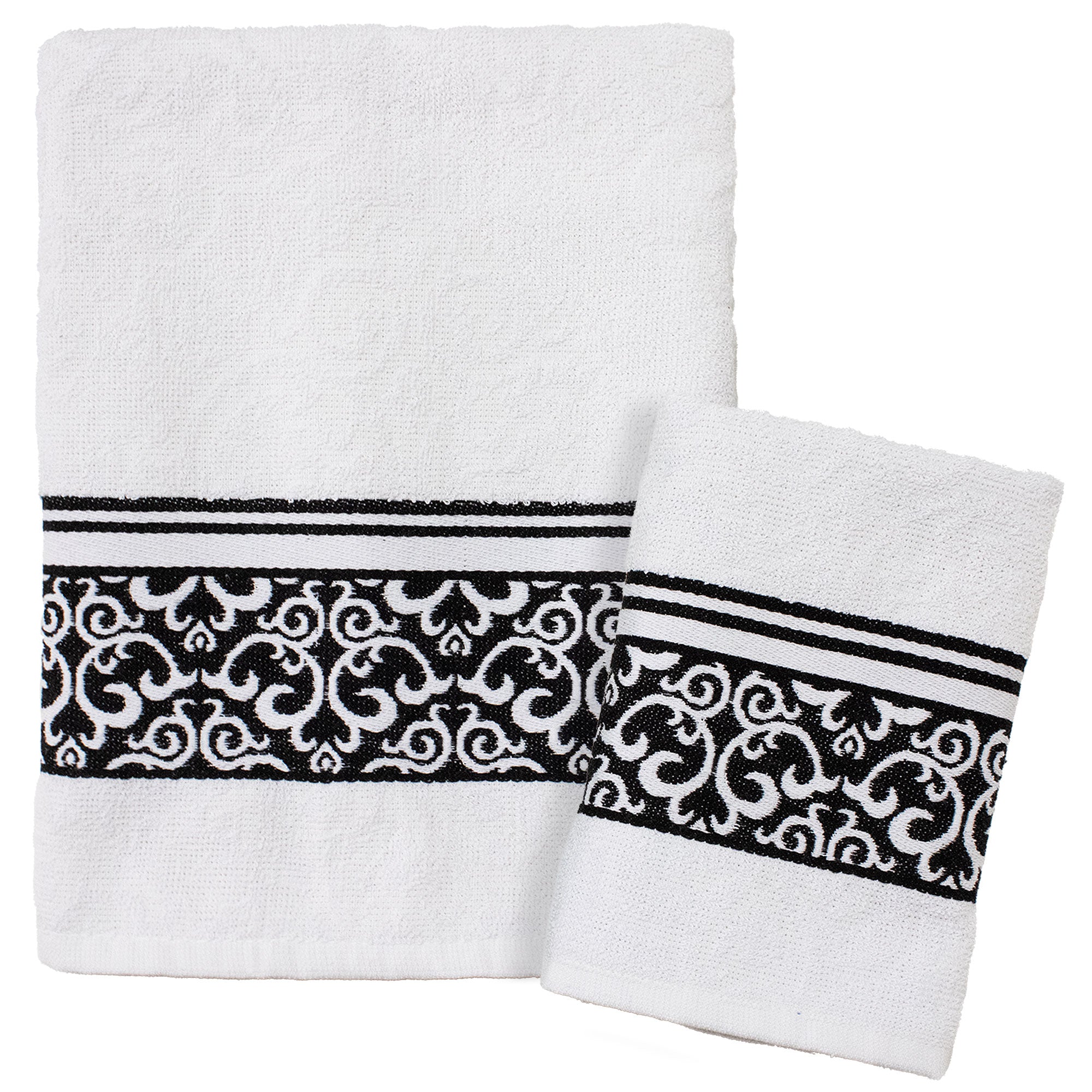Handtücher Bad Set Gesicht und Bidet aus Baumwollfrottee-Jacquard, 1+1 bestickt 7175