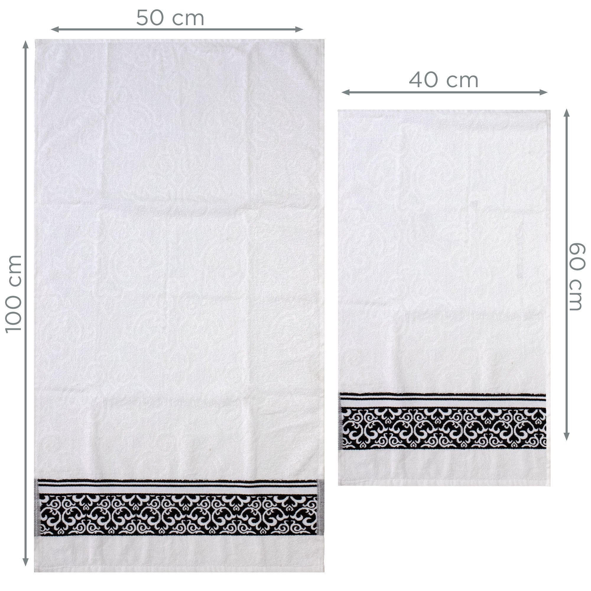 Asciugamani bagno set viso e bidet in spugna cotone jacquard 1+1 ricamate 7175