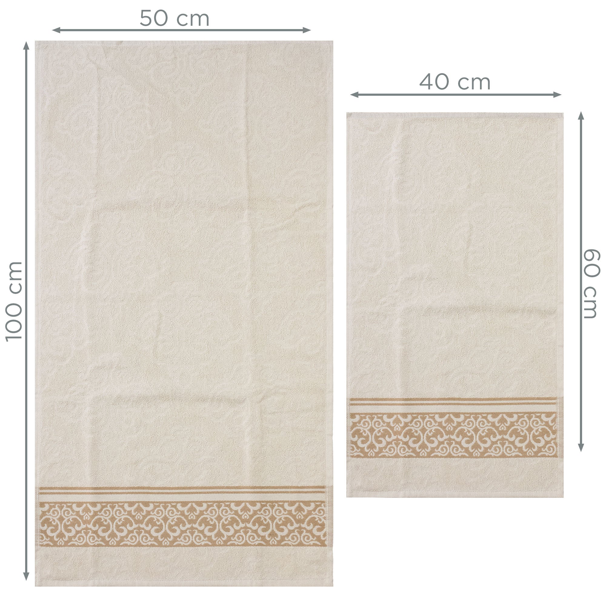 Asciugamani bagno set viso e bidet in spugna cotone jacquard 1+1 ricamate 7175