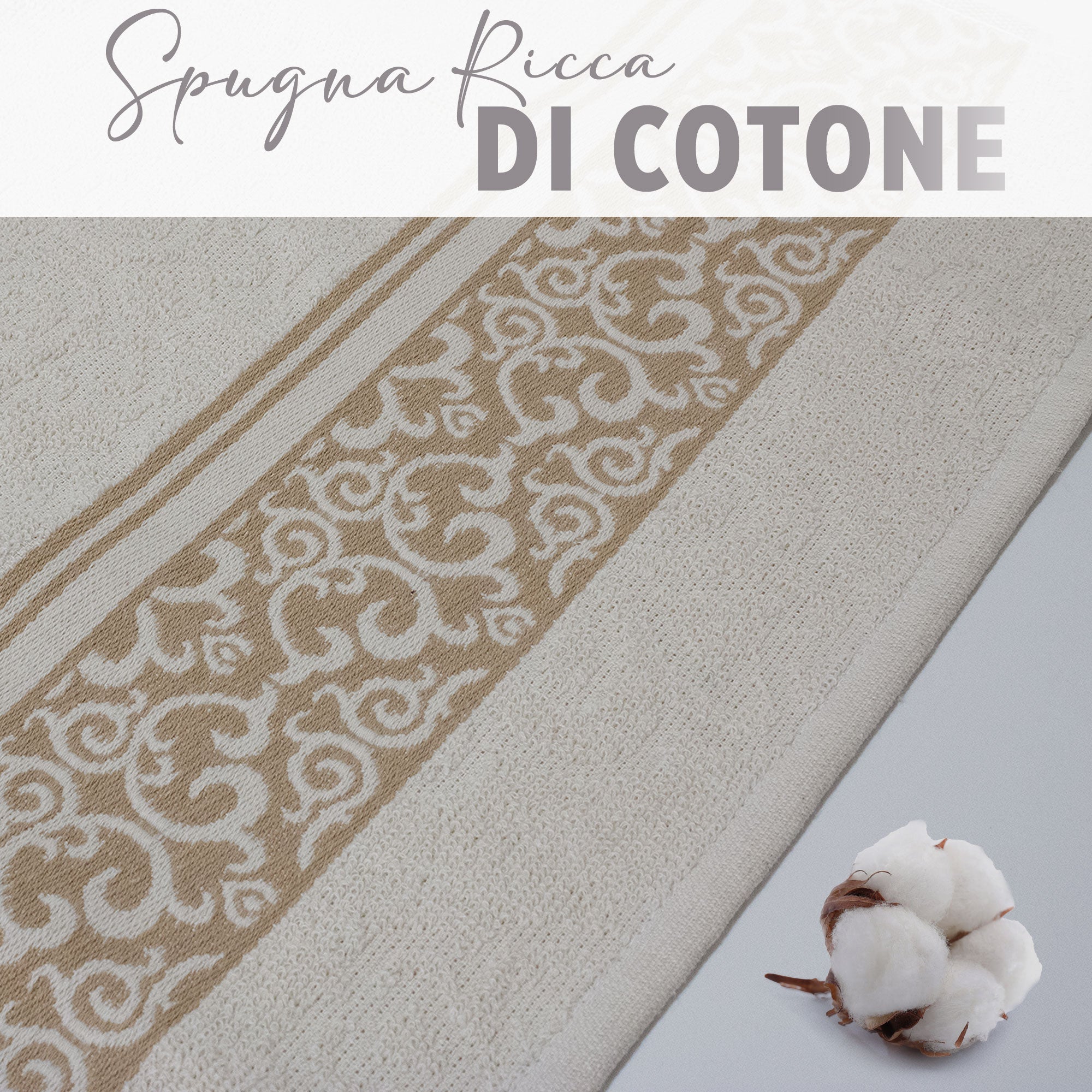 Asciugamani bagno set viso e bidet in spugna cotone jacquard 1+1 ricamate 7175