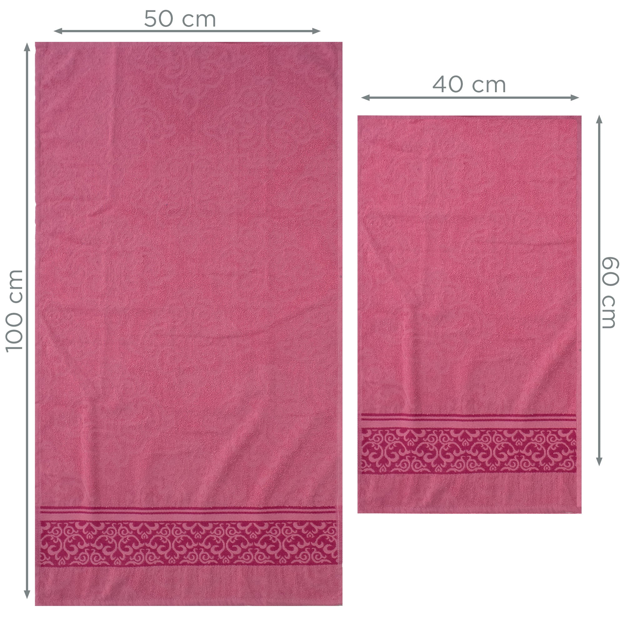 Asciugamani bagno set viso e bidet in spugna cotone jacquard 1+1 ricamate 7175