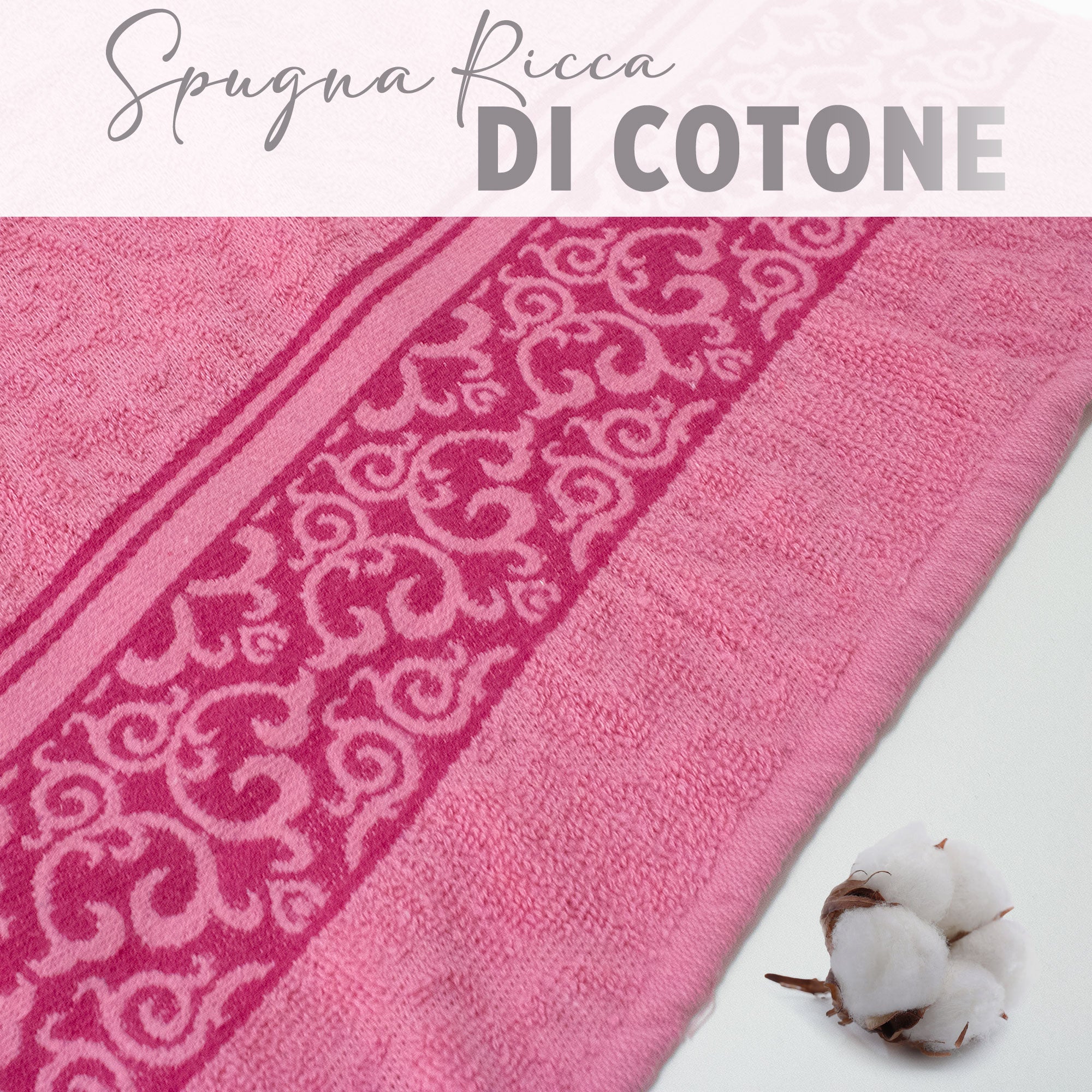 Asciugamani bagno set viso e bidet in spugna cotone jacquard 1+1 ricamate 7175