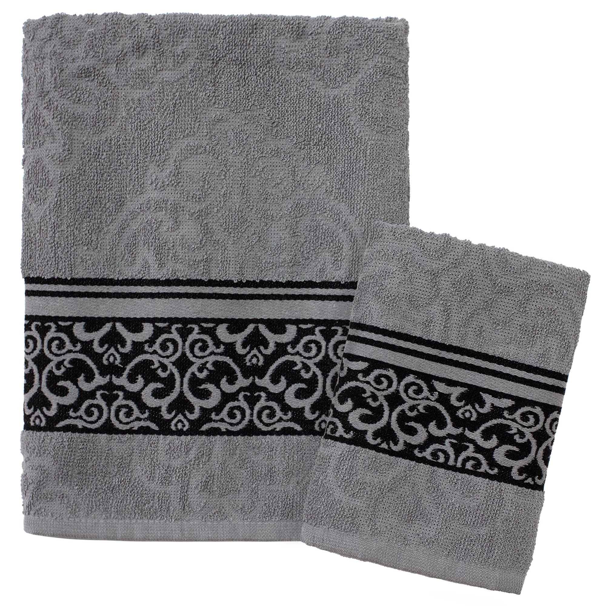 Handtücher Bad Set Gesicht und Bidet aus Baumwollfrottee-Jacquard, 1+1 bestickt 7175
