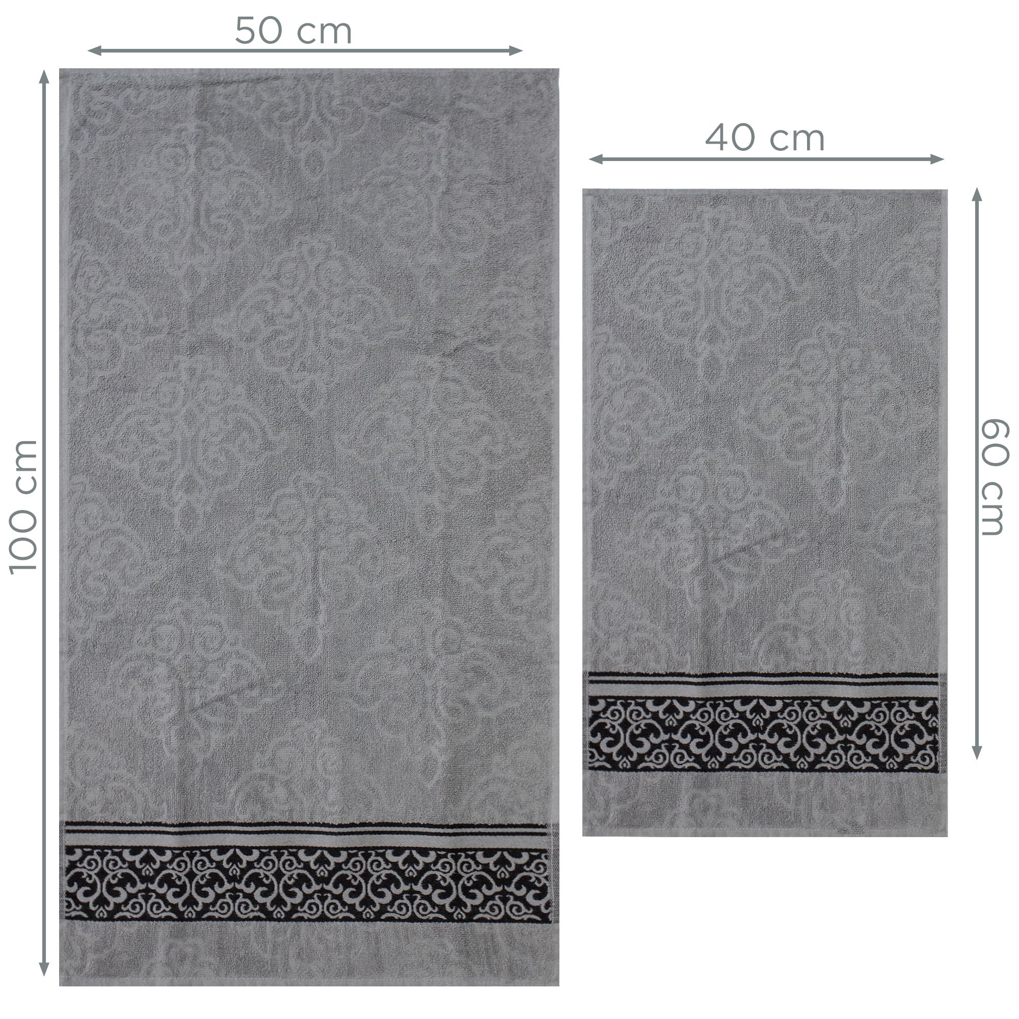 Asciugamani bagno set viso e bidet in spugna cotone jacquard 1+1 ricamate 7175