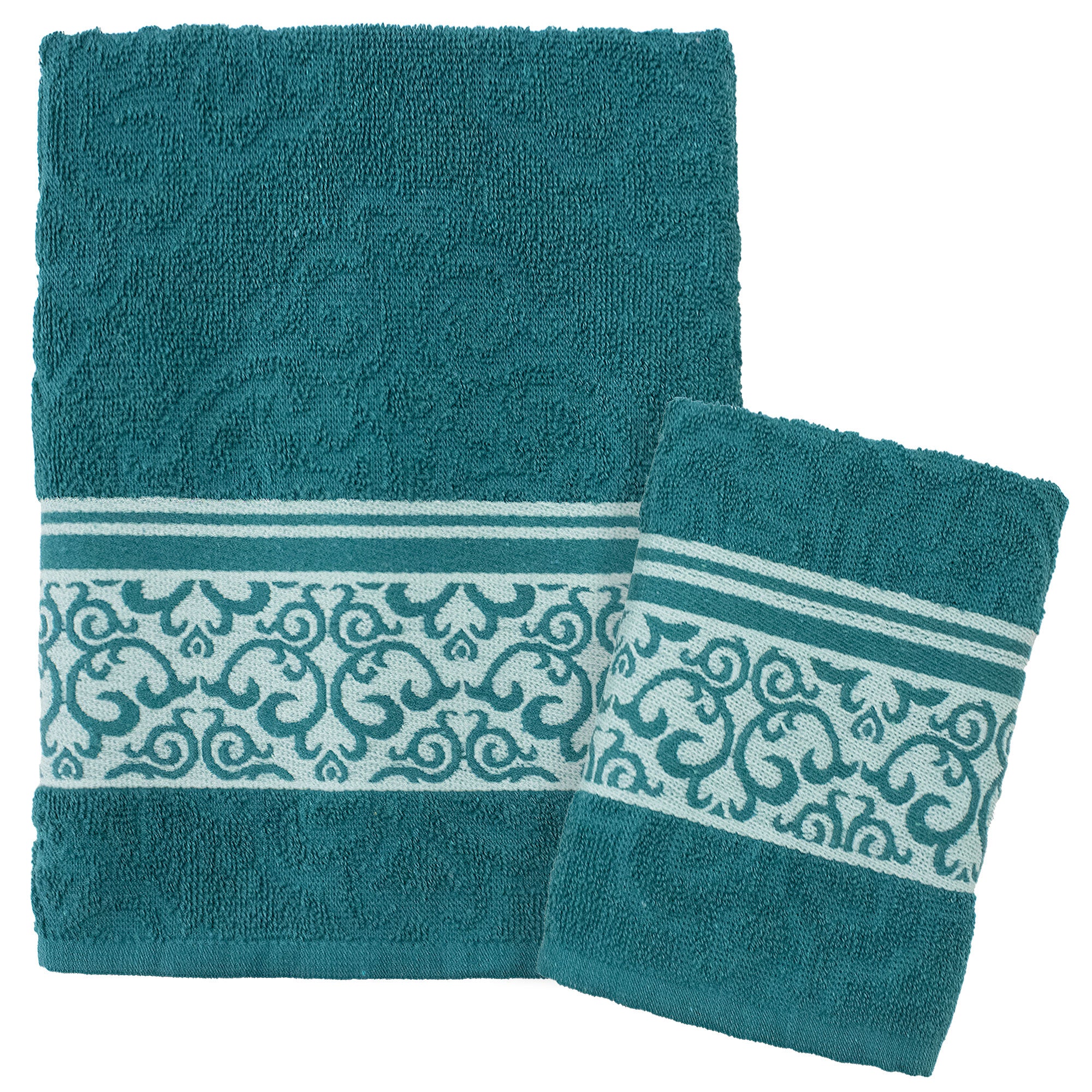 Handtücher Bad Set Gesicht und Bidet aus Baumwollfrottee-Jacquard, 1+1 bestickt 7175