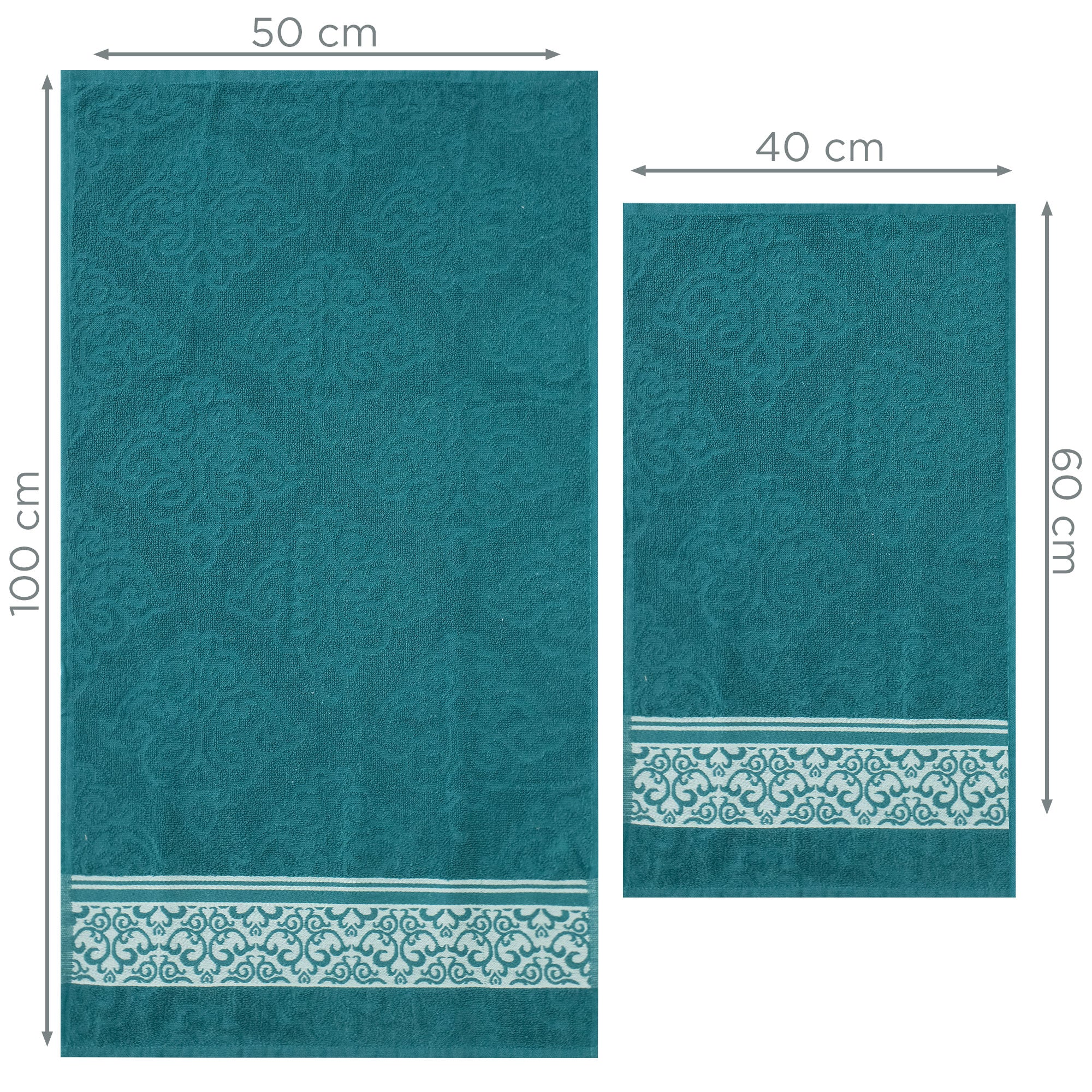 Asciugamani bagno set viso e bidet in spugna cotone jacquard 1+1 ricamate 7175