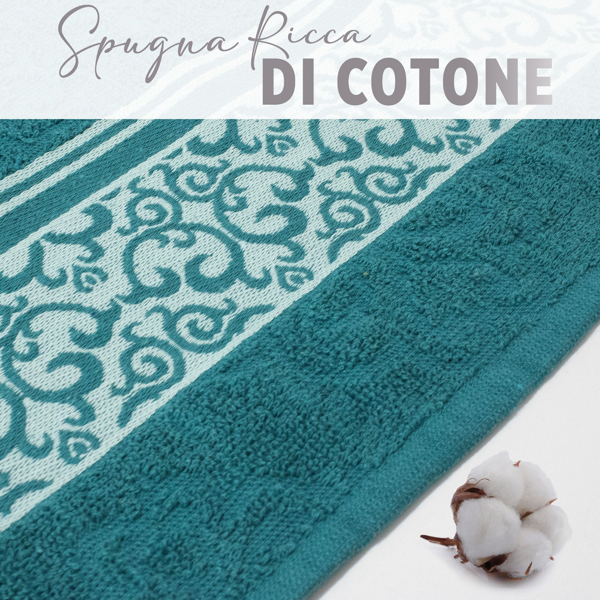 Asciugamani bagno set viso e bidet in spugna cotone jacquard 1+1 ricamate 7175