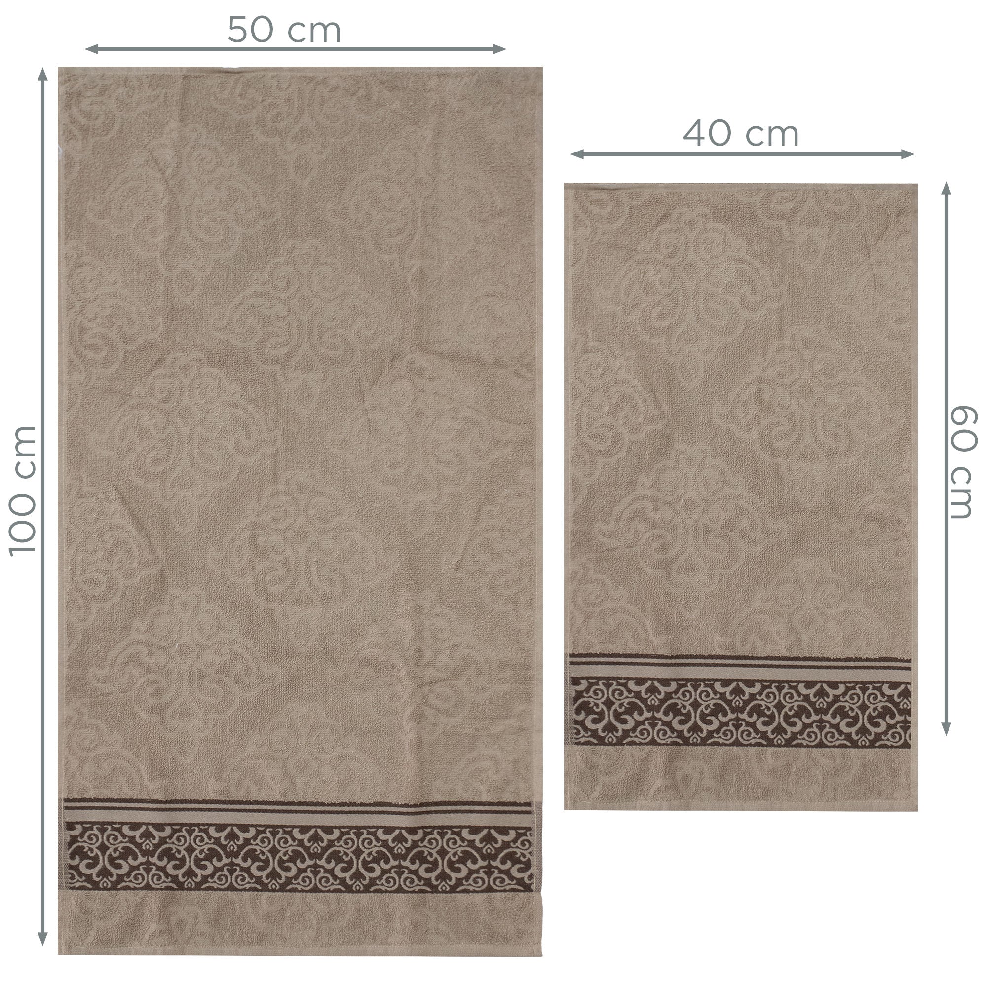 Asciugamani bagno set viso e bidet in spugna cotone jacquard 1+1 ricamate 7175