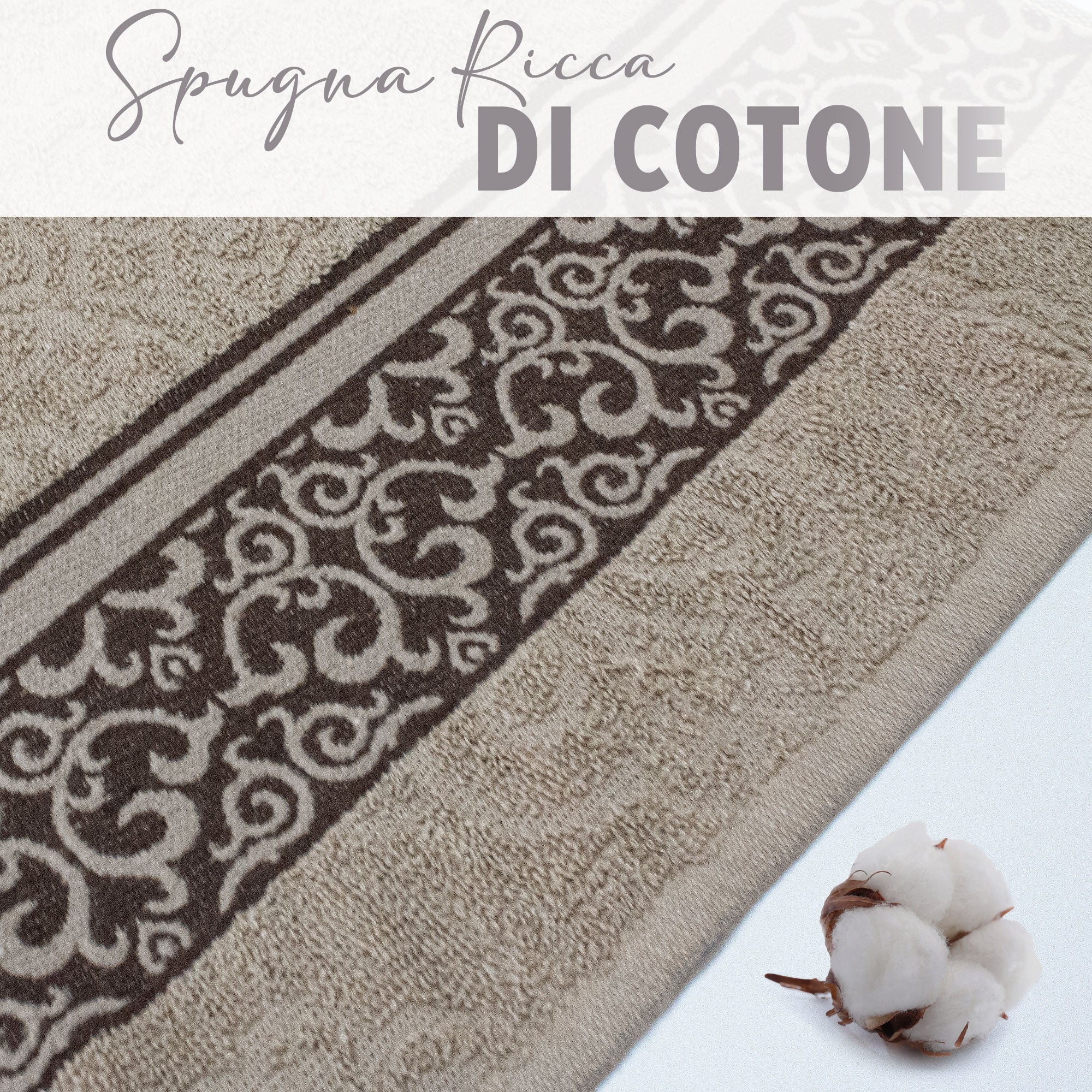 Asciugamani bagno set viso e bidet in spugna cotone jacquard 1+1 ricamate 7175