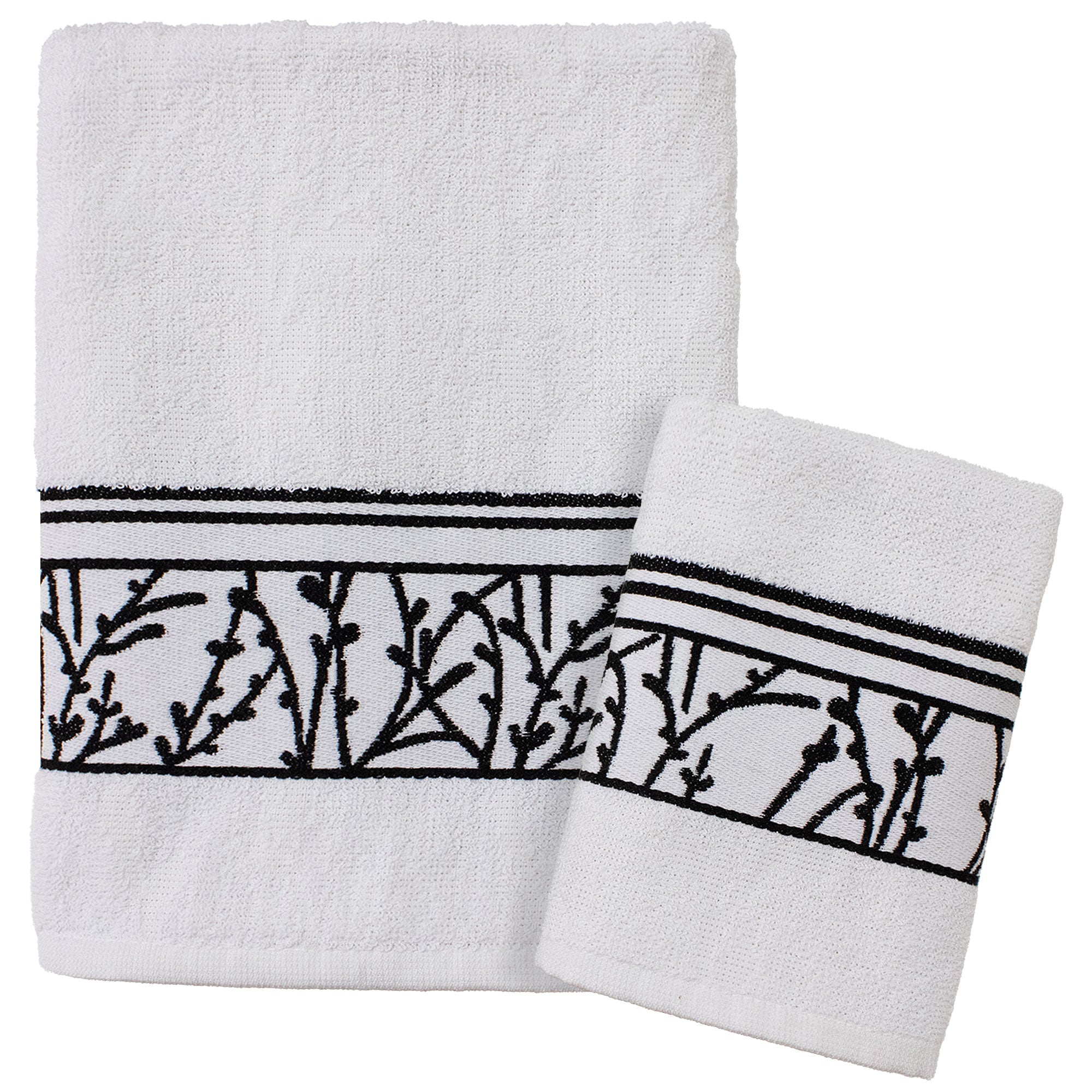Handtücher Bad Set Gesicht und Bidet aus Baumwollfrottee-Jacquard, 1+1 bestickt 7175
