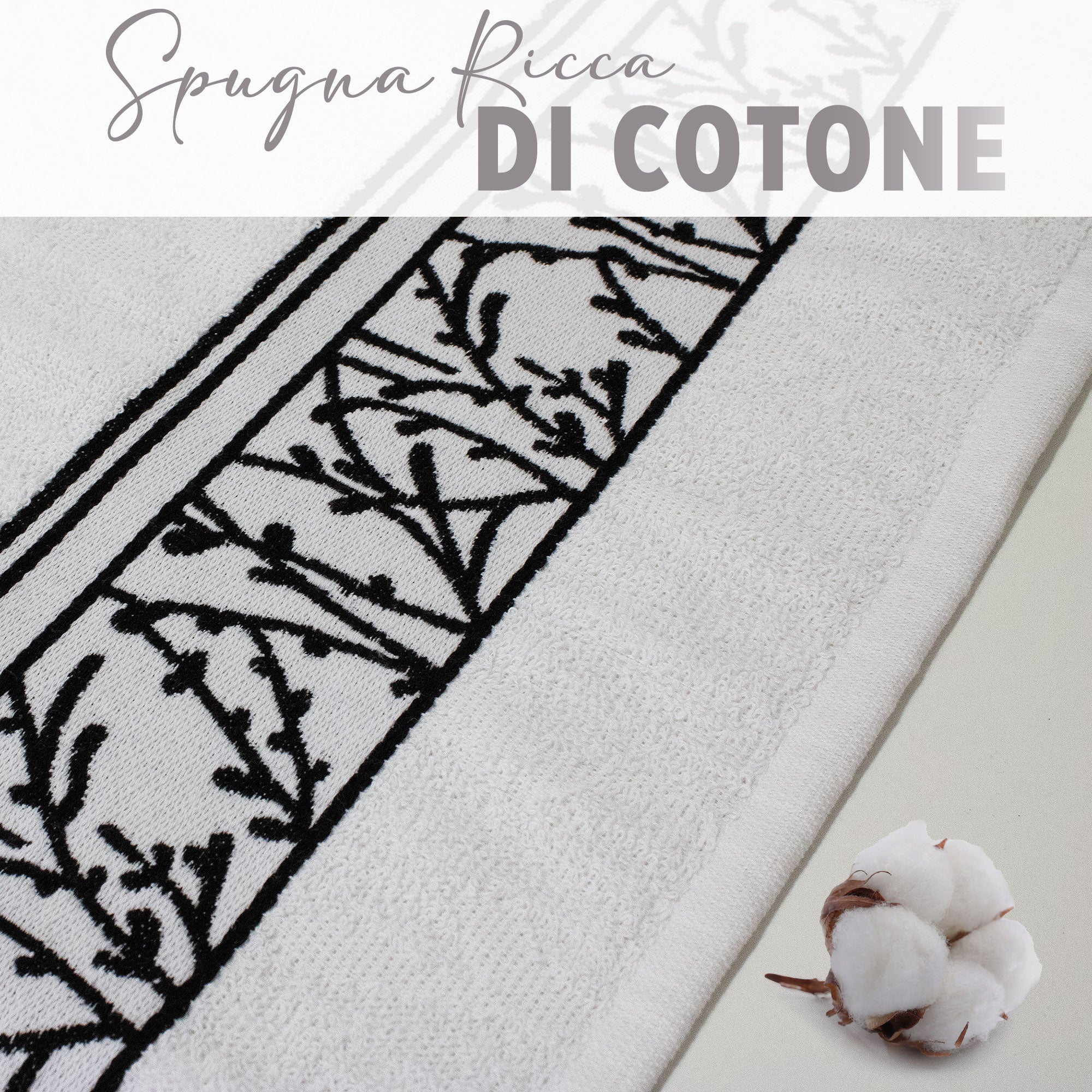 Asciugamani bagno set viso e bidet in spugna cotone jacquard 1+1 ricamate 7175
