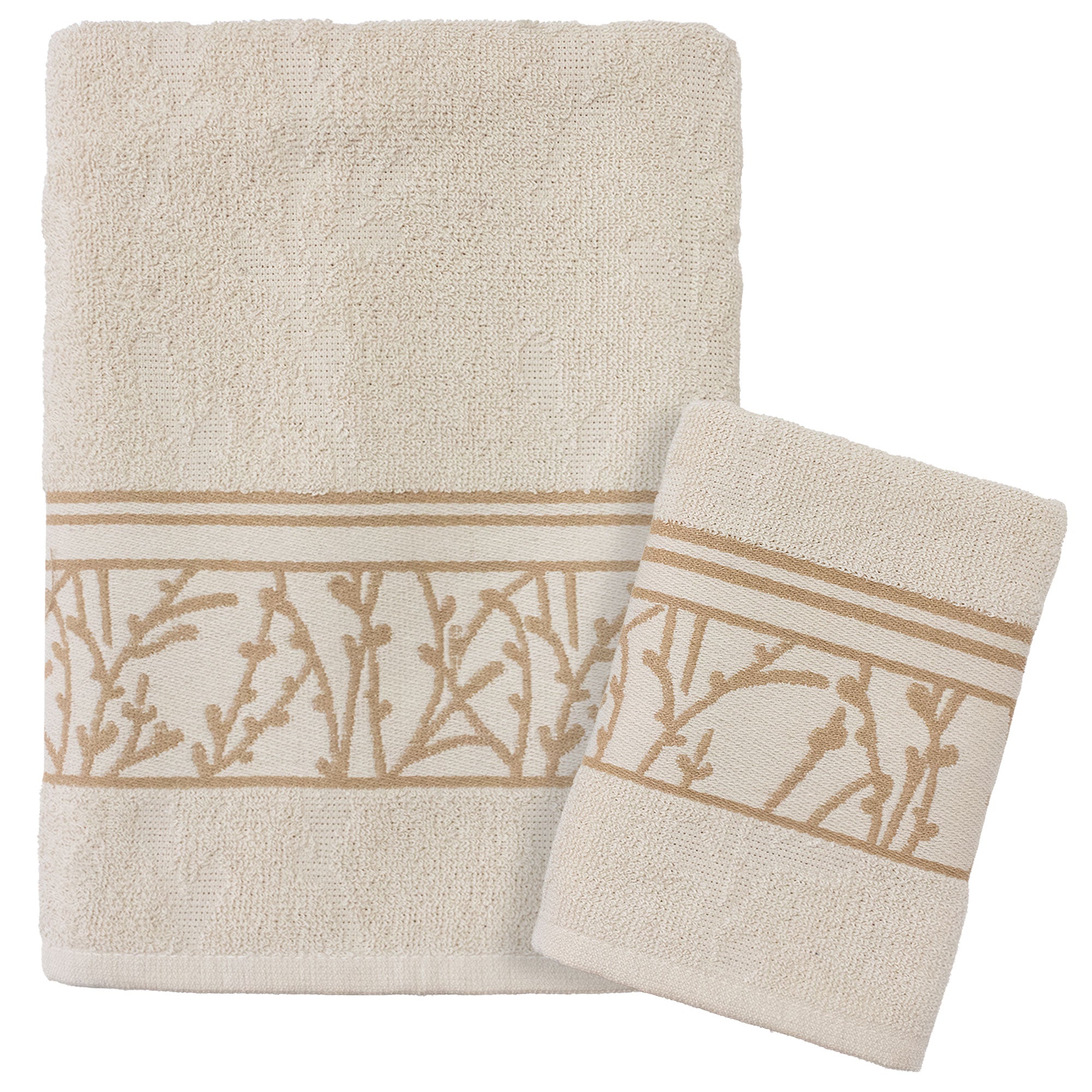 Handtücher Bad Set Gesicht und Bidet aus Baumwollfrottee-Jacquard, 1+1 bestickt 7175