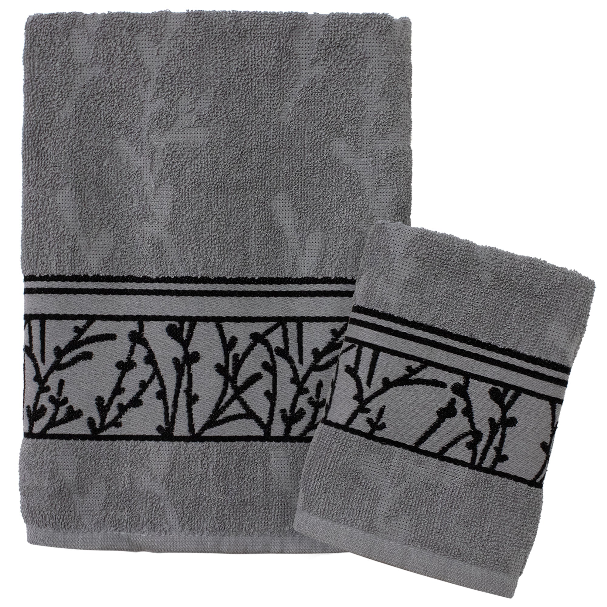 Handtücher Bad Set Gesicht und Bidet aus Baumwollfrottee-Jacquard, 1+1 bestickt 7175