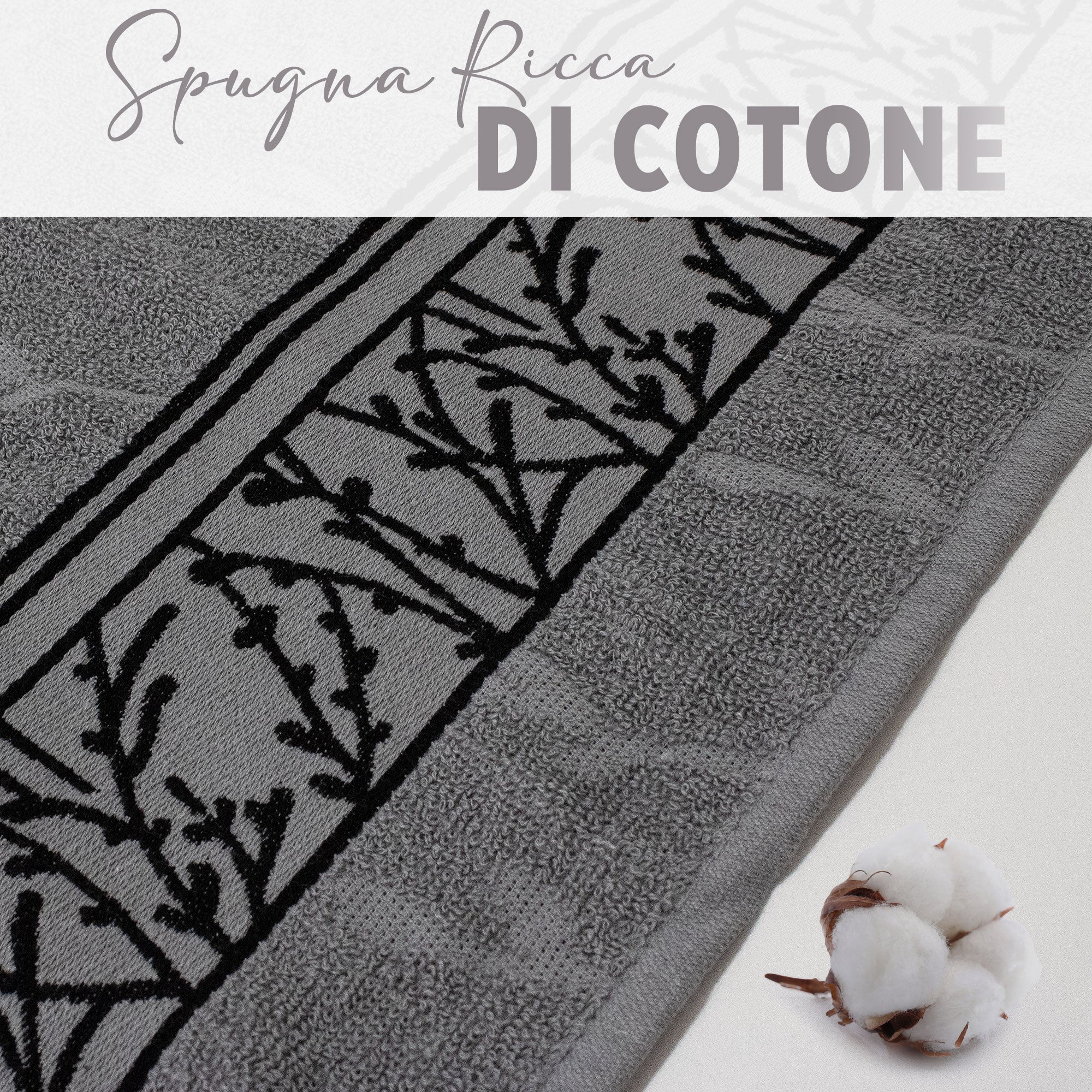 Asciugamani bagno set viso e bidet in spugna cotone jacquard 1+1 ricamate 7175