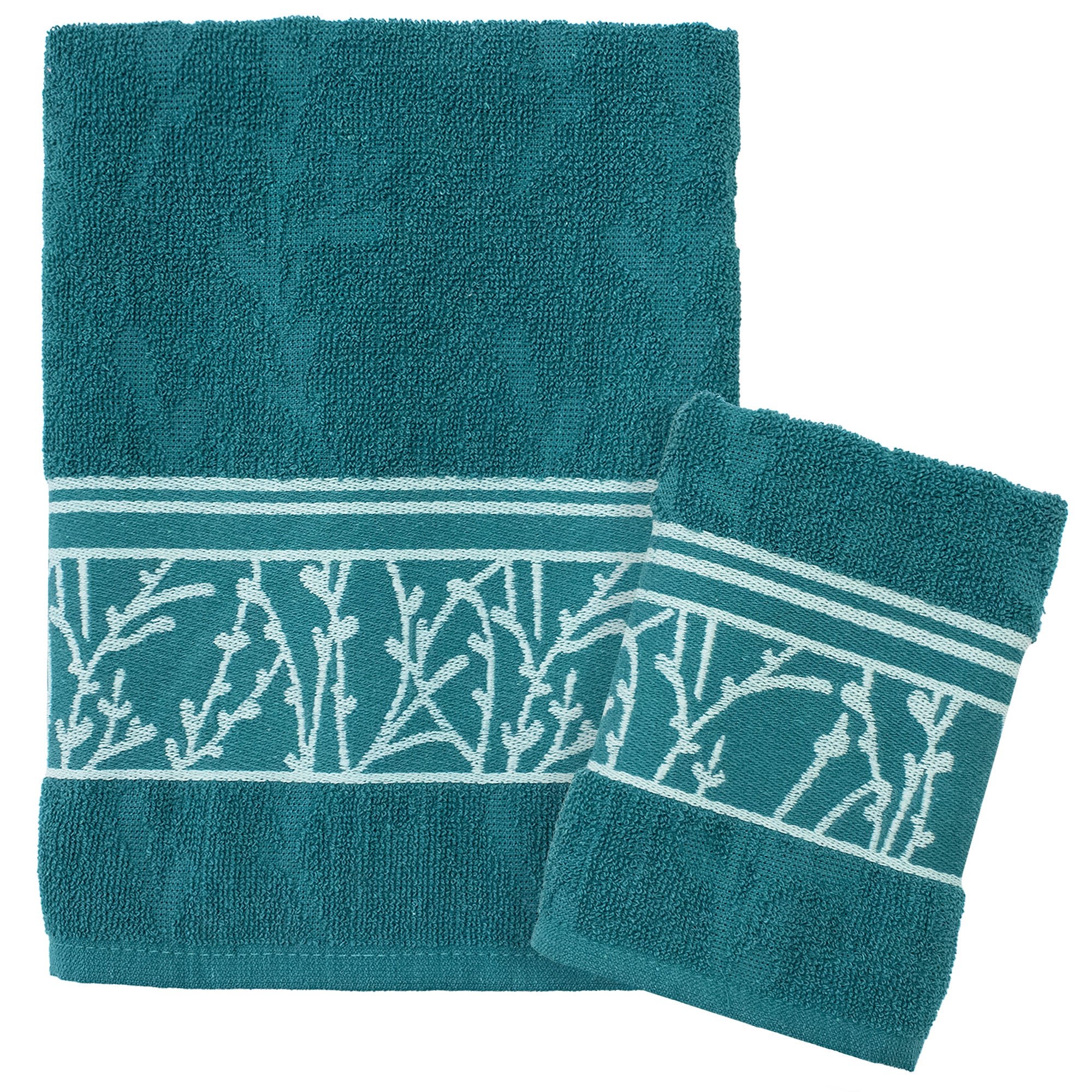 Handtücher Bad Set Gesicht und Bidet aus Baumwollfrottee-Jacquard, 1+1 bestickt 7175
