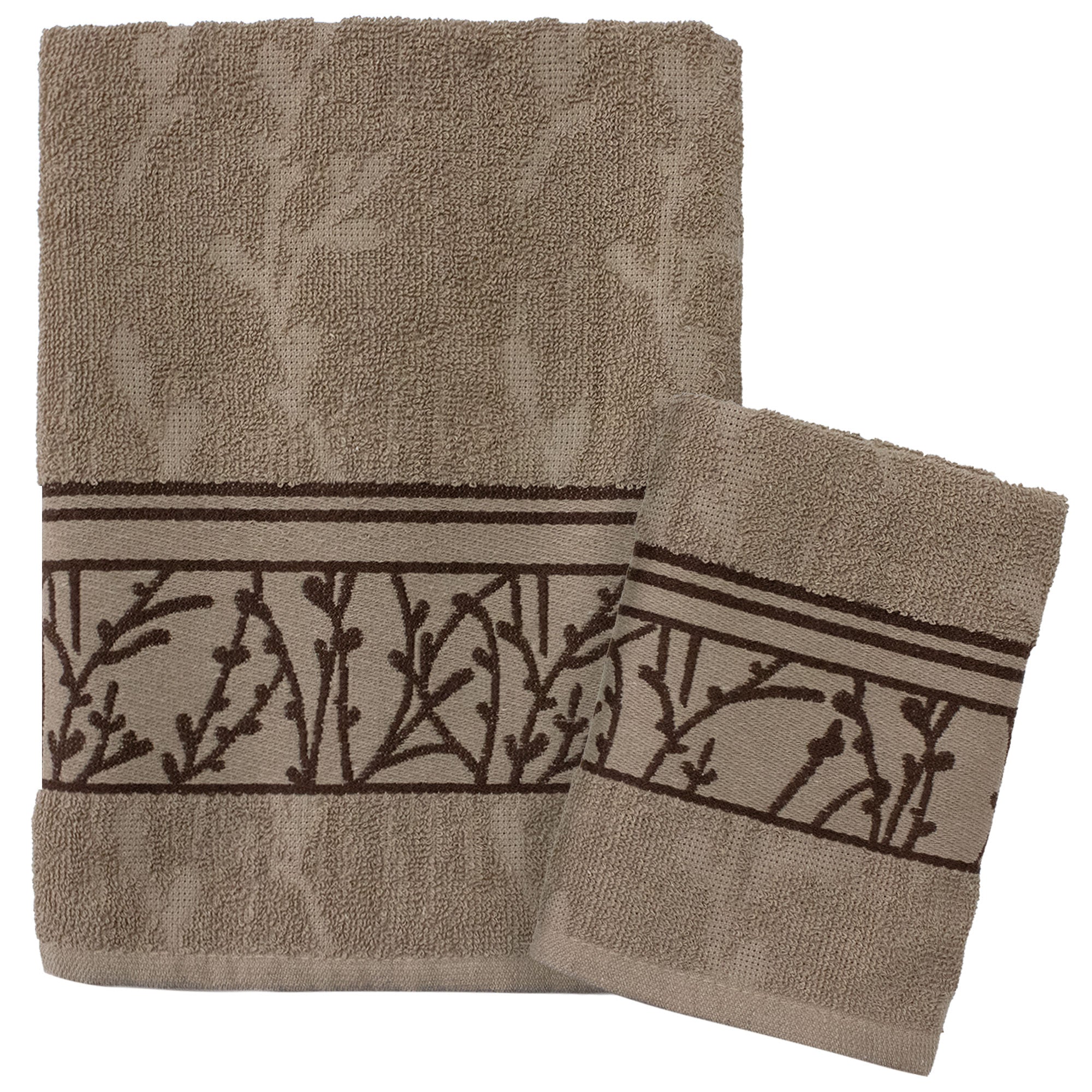 Handtücher Bad Set Gesicht und Bidet aus Baumwollfrottee-Jacquard, 1+1 bestickt 7175