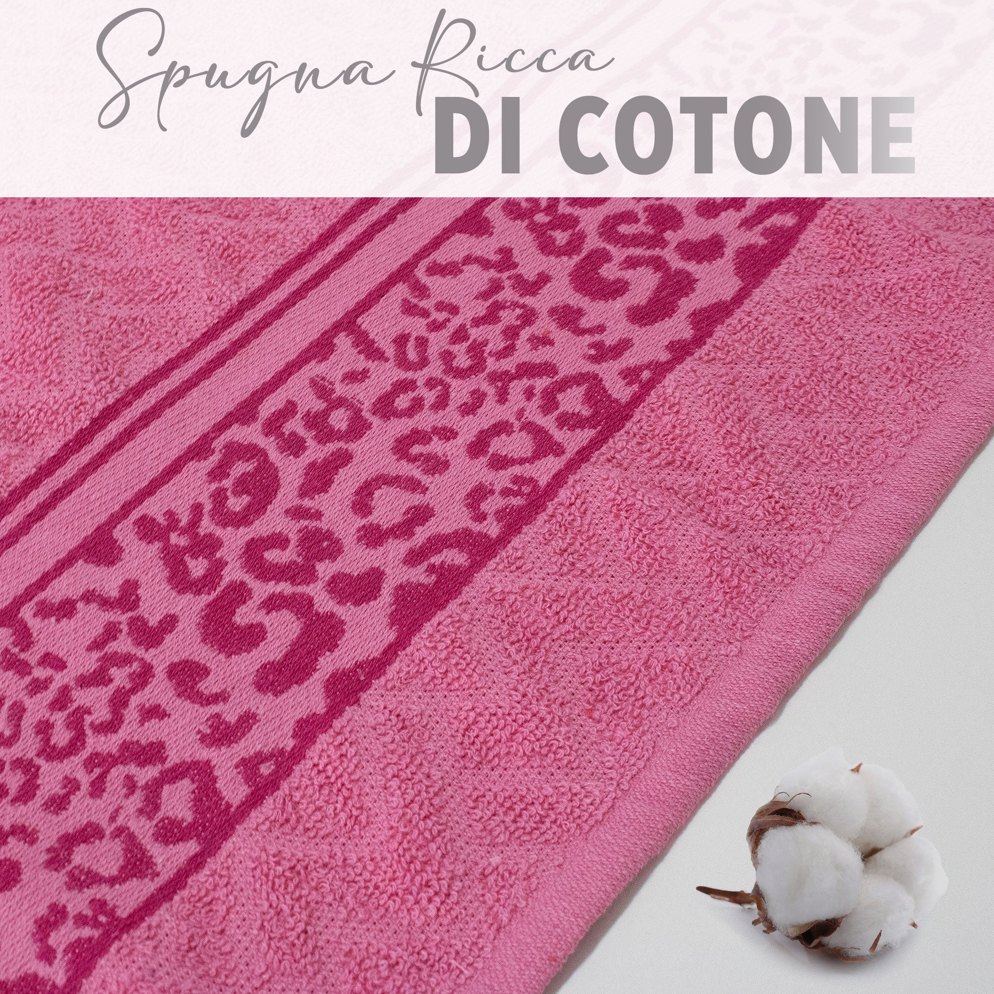 Asciugamani bagno set viso e bidet in spugna cotone jacquard 1+1 ricamate 7175
