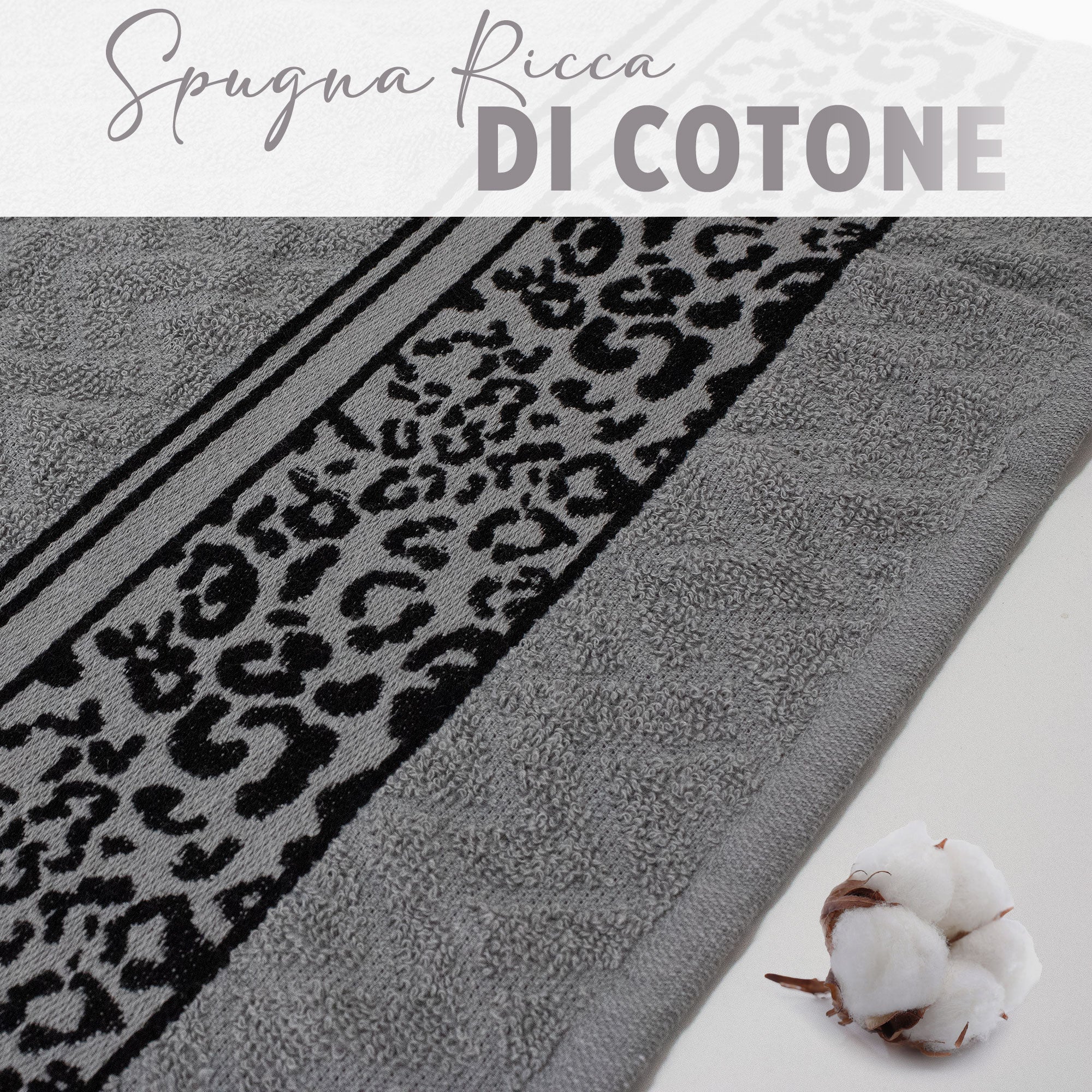 Asciugamani bagno set viso e bidet in spugna cotone jacquard 1+1 ricamate 7175