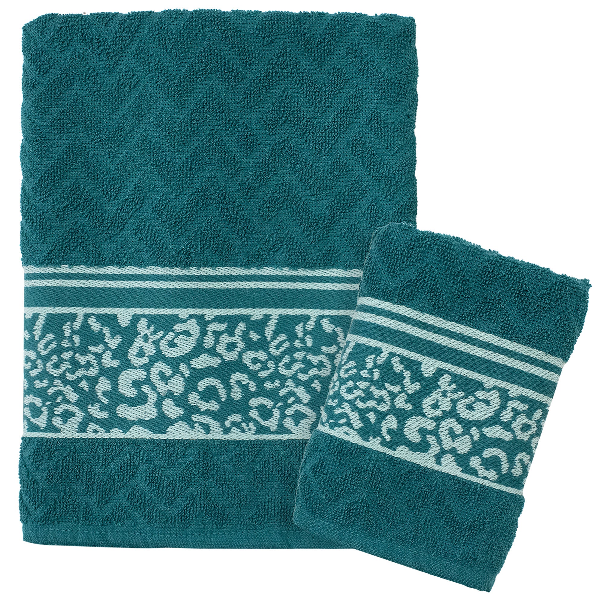 Handtücher Bad Set Gesicht und Bidet aus Baumwollfrottee-Jacquard, 1+1 bestickt 7175