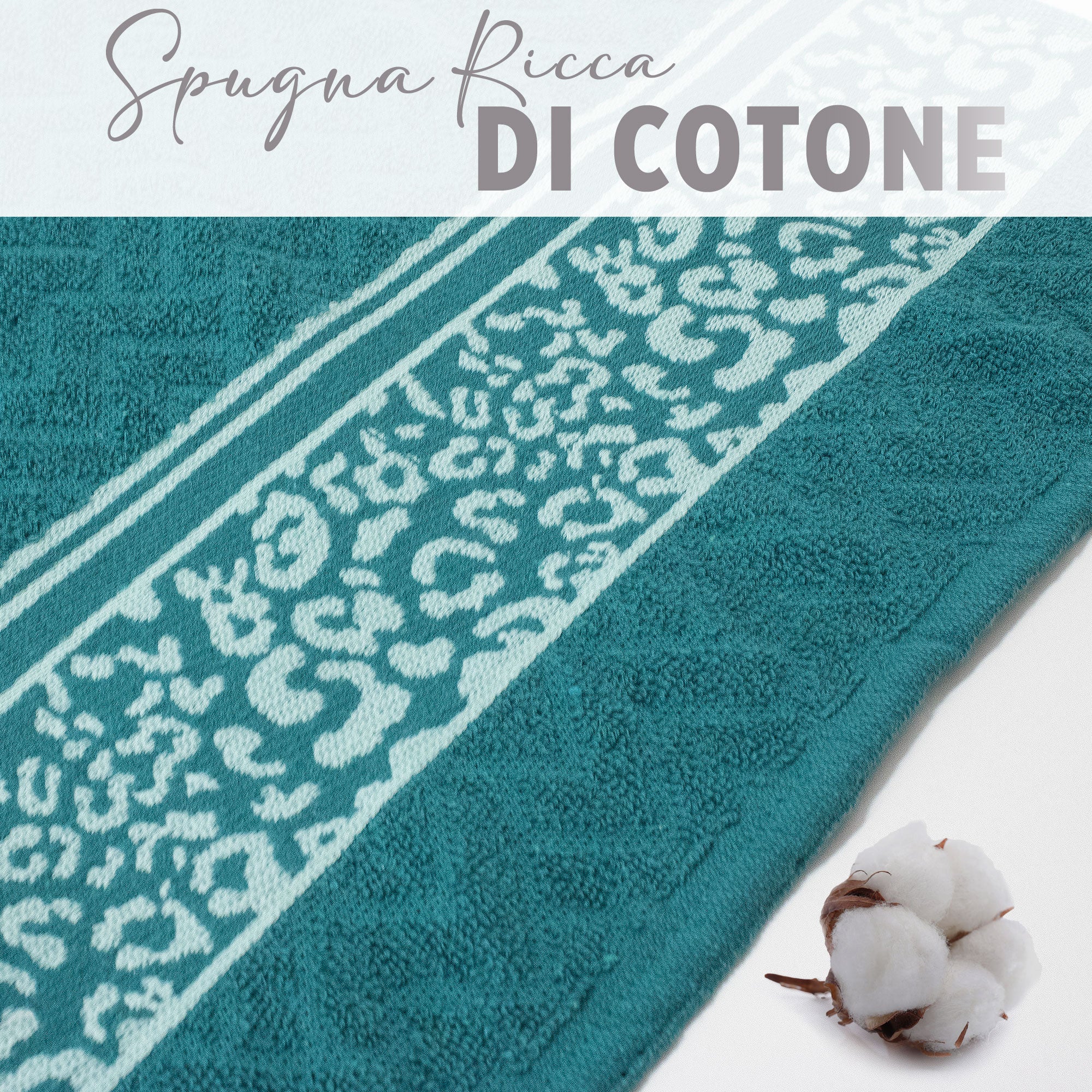 Asciugamani bagno set viso e bidet in spugna cotone jacquard 1+1 ricamate 7175