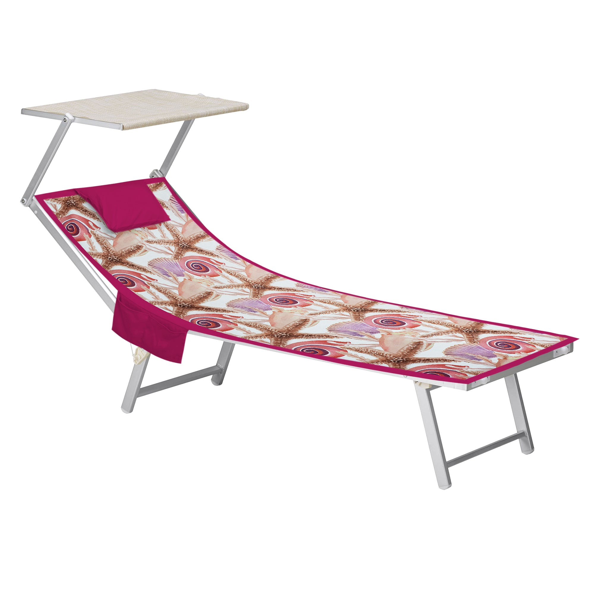 Mikrofaser-Strandtuch für Liegen mit Gummibändern, Taschen und aufblasbarem Kissen 7176
