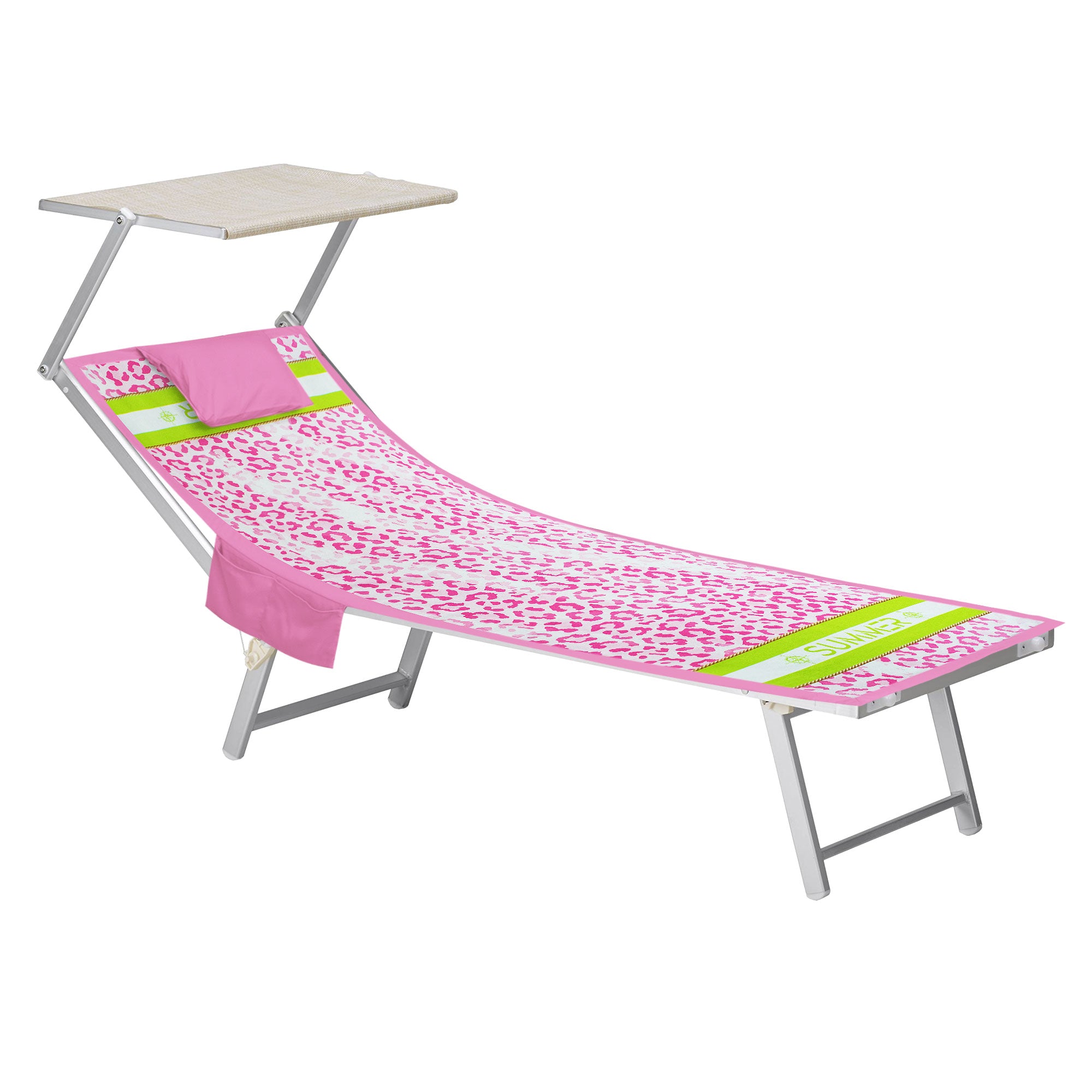 Mikrofaser-Strandtuch für Liegen mit Gummibändern, Taschen und aufblasbarem Kissen 7176