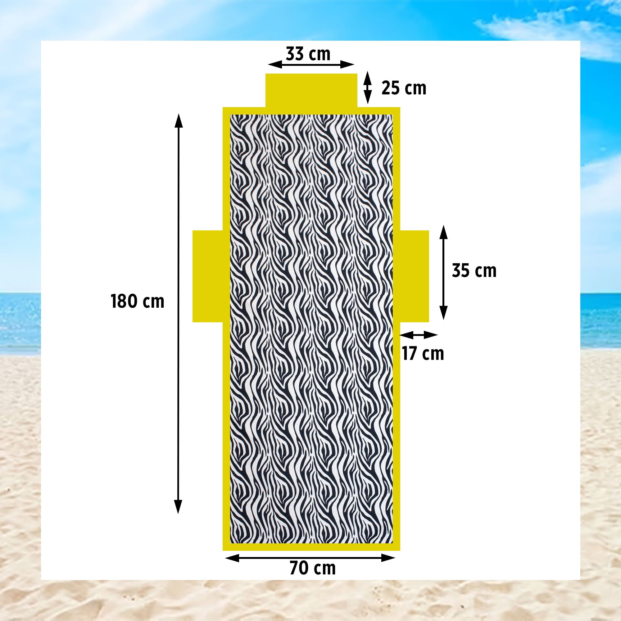 Telo mare microfibra coprilettino con elastici tasche e cuscino gonfiabile 7176