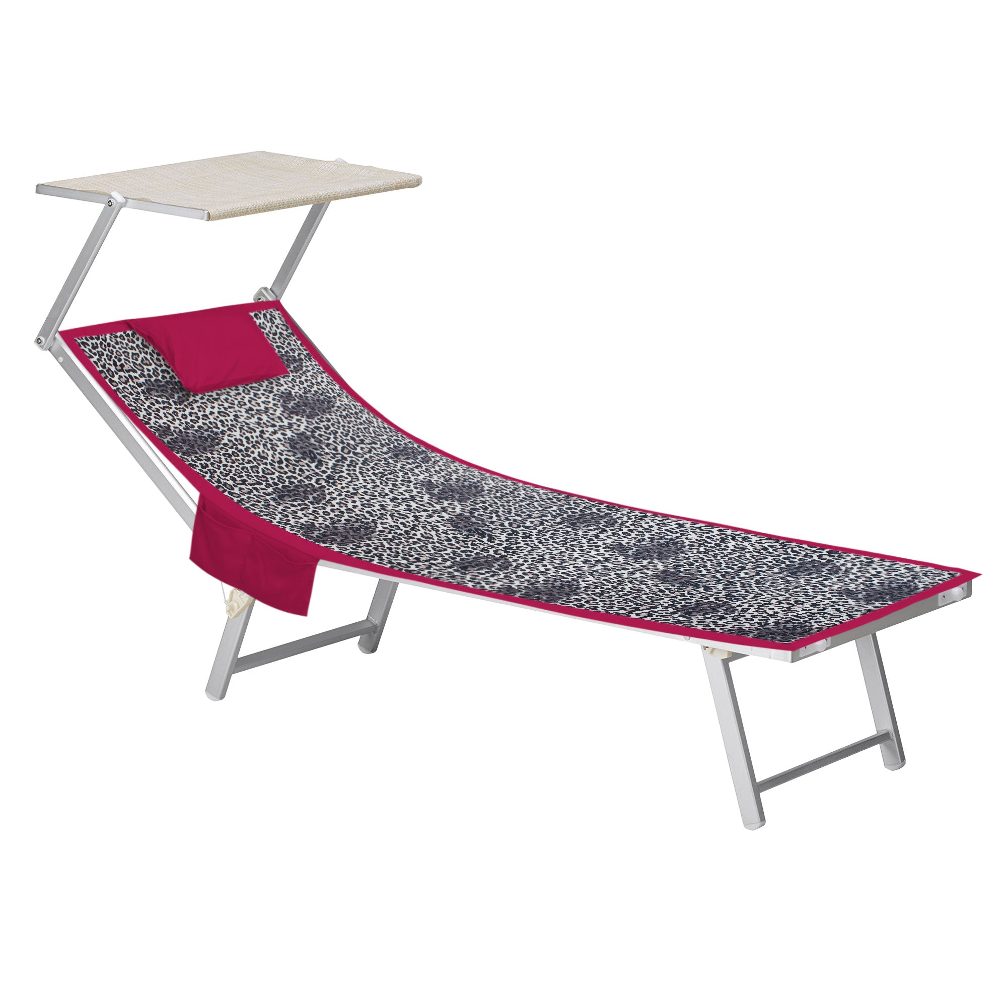 Mikrofaser-Strandtuch für Liegen mit Gummibändern, Taschen und aufblasbarem Kissen 7176