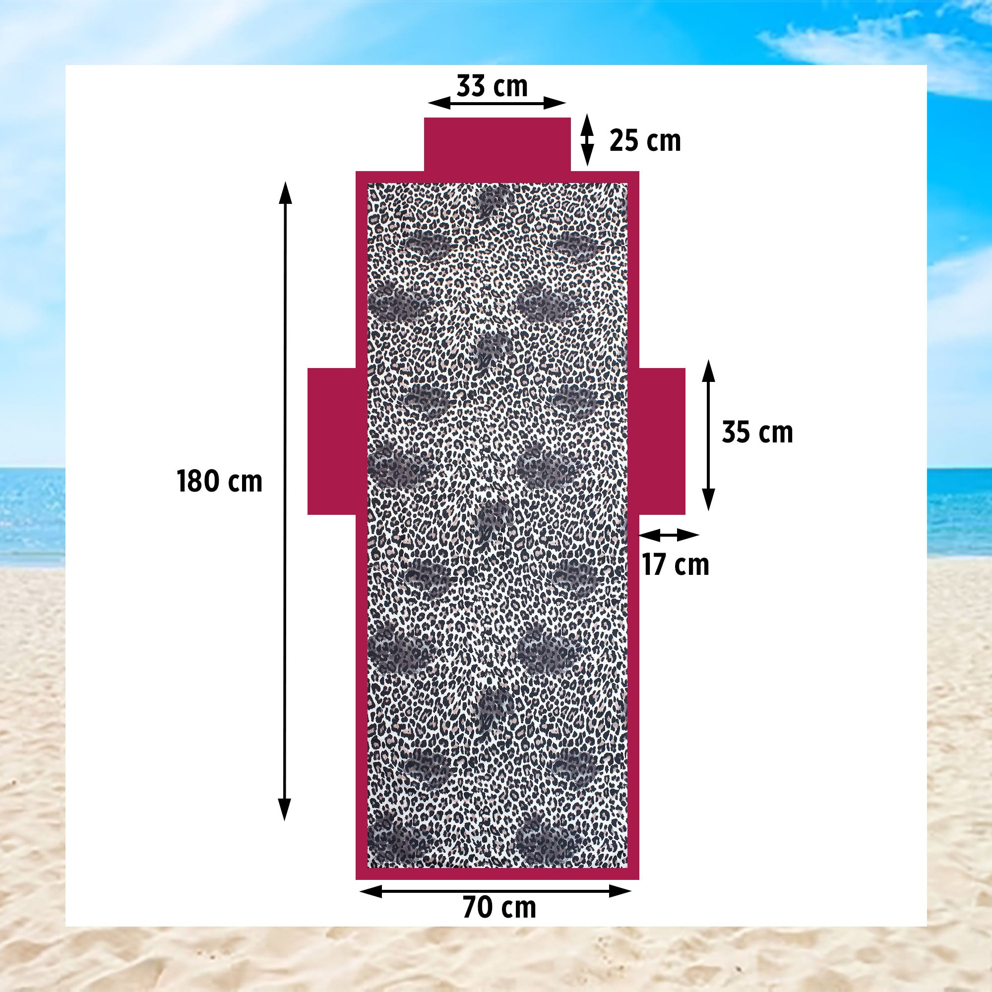 Telo mare microfibra coprilettino con elastici tasche e cuscino gonfiabile 7176