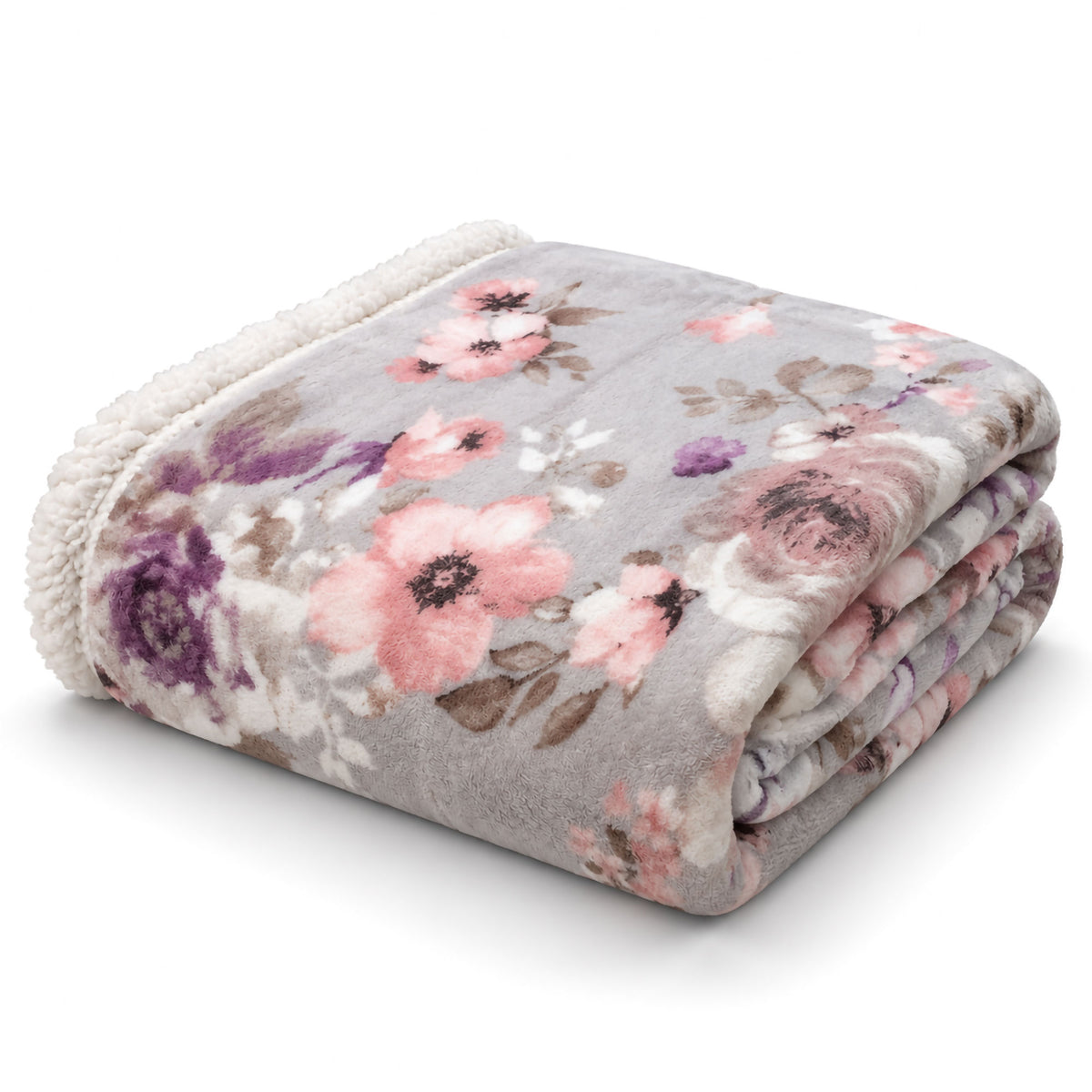 Plaid Flanella con Sherpa Coperta Tinta Unita e Fantasia in varie misure 7180
