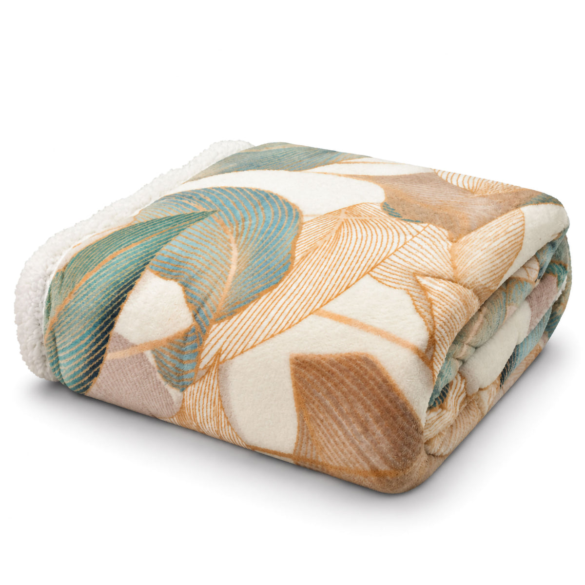Plaid Flanella con Sherpa Coperta Tinta Unita e Fantasia in varie misure 7180