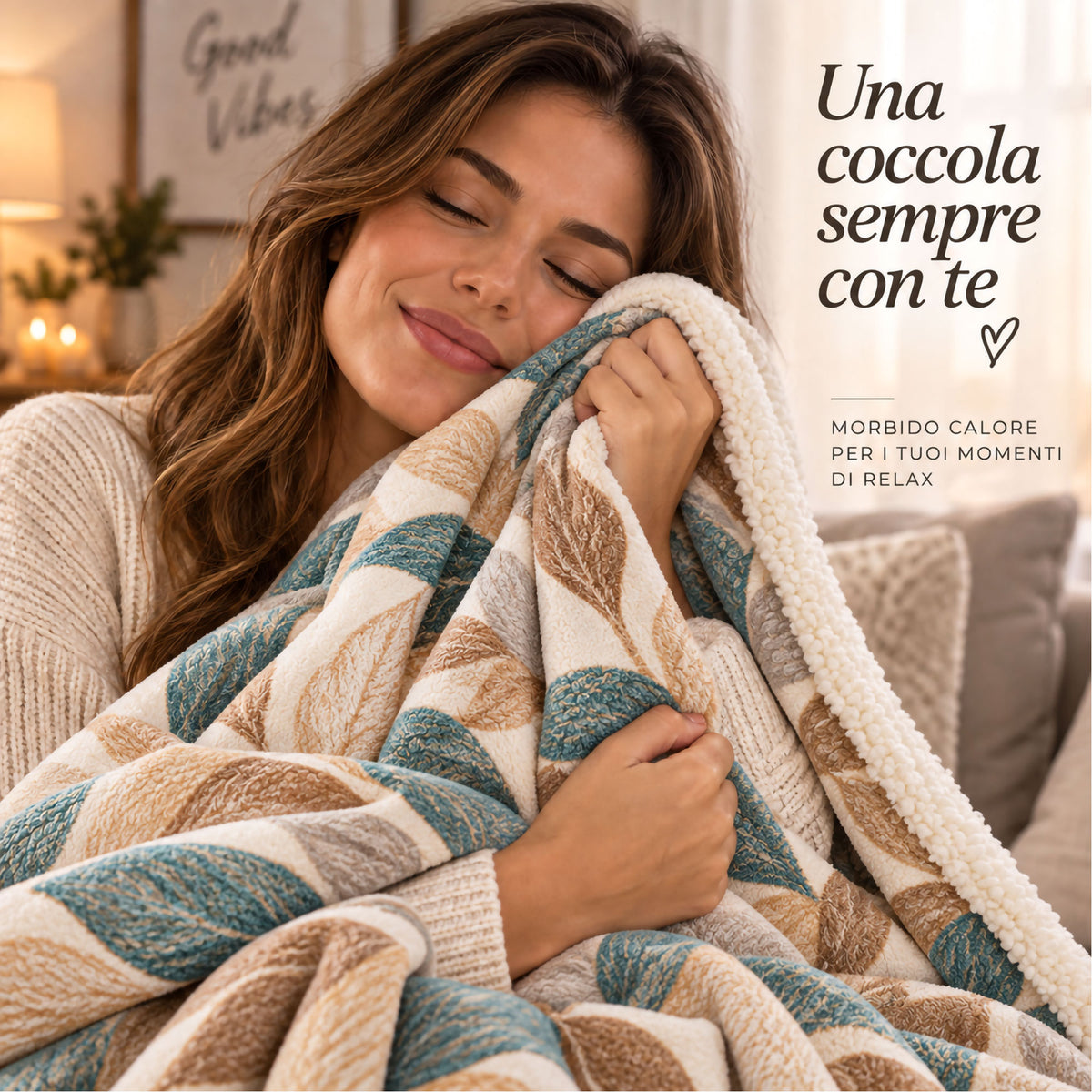 Plaid Flanella con Sherpa Coperta Tinta Unita e Fantasia in varie misure 7180