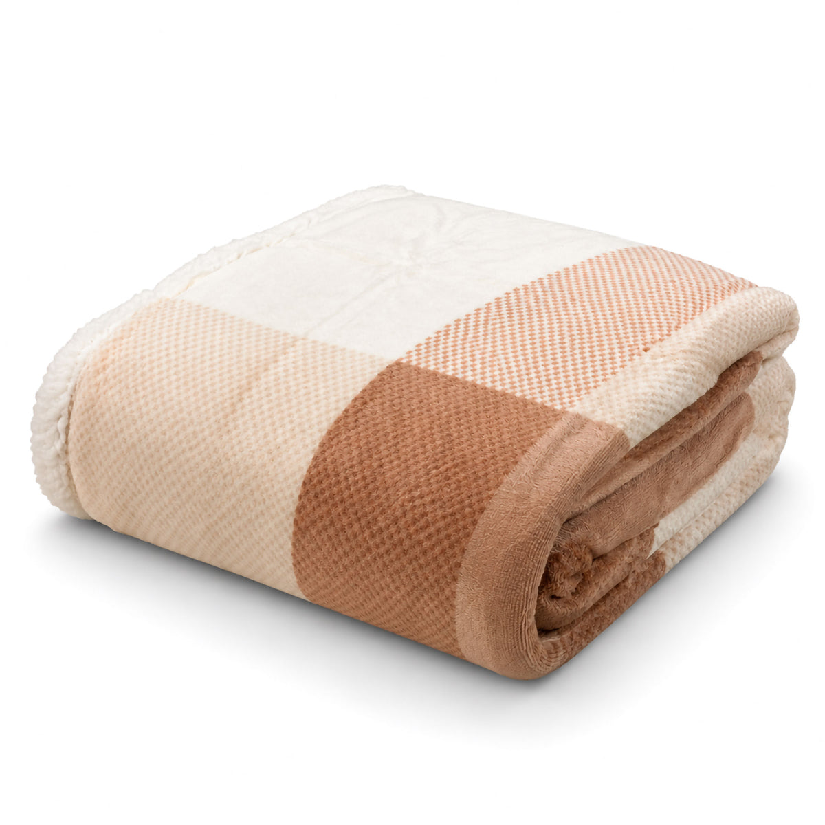 Plaid Flanella con Sherpa Coperta Tinta Unita e Fantasia in varie misure 7180