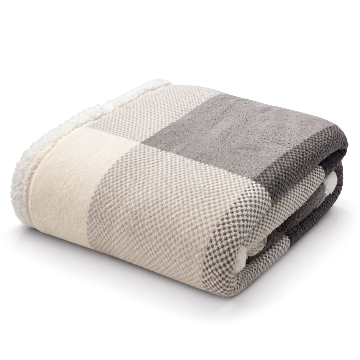 Plaid Flanella con Sherpa Coperta Tinta Unita e Fantasia in varie misure 7180