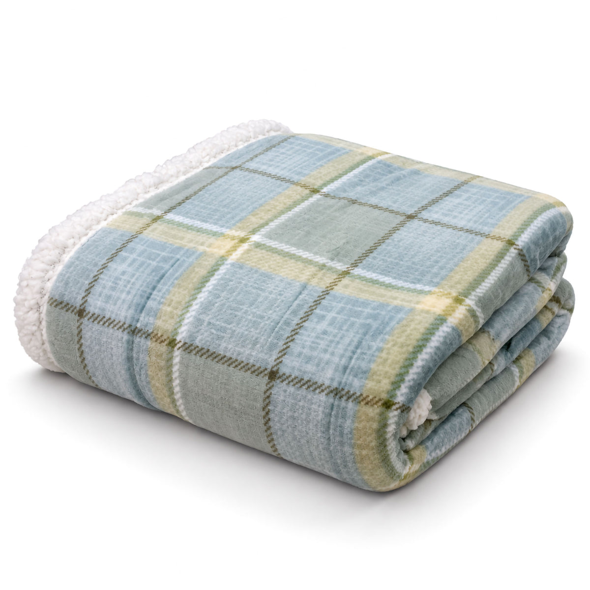 Plaid Flanella con Sherpa Coperta Tinta Unita e Fantasia in varie misure 7180