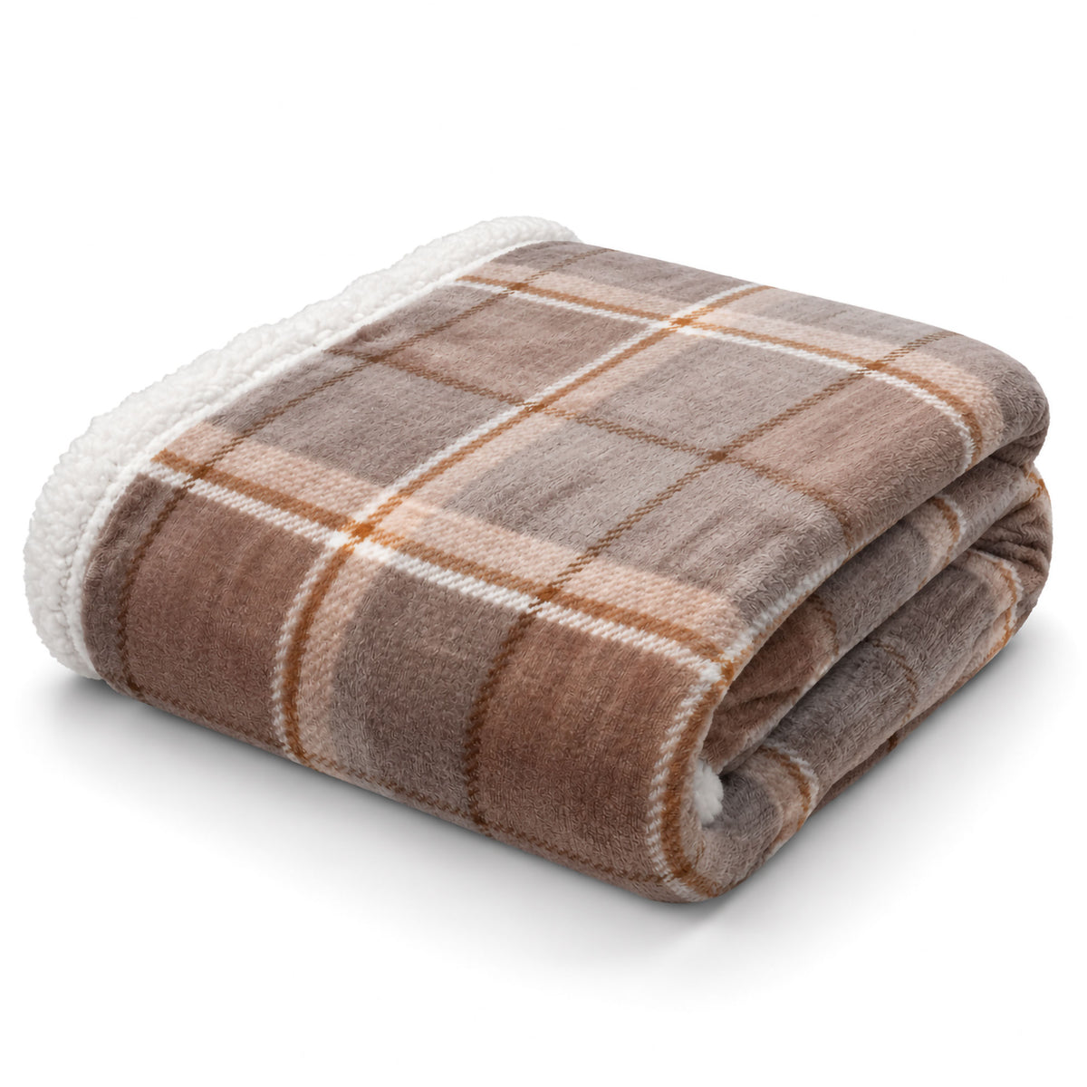 Plaid Flanella con Sherpa Coperta Tinta Unita e Fantasia in varie misure 7180