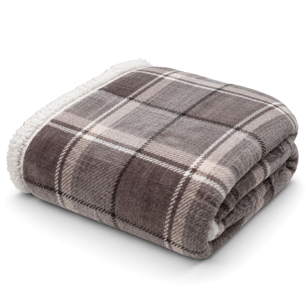 Plaid Flanella con Sherpa Coperta Tinta Unita e Fantasia in varie misure 7180